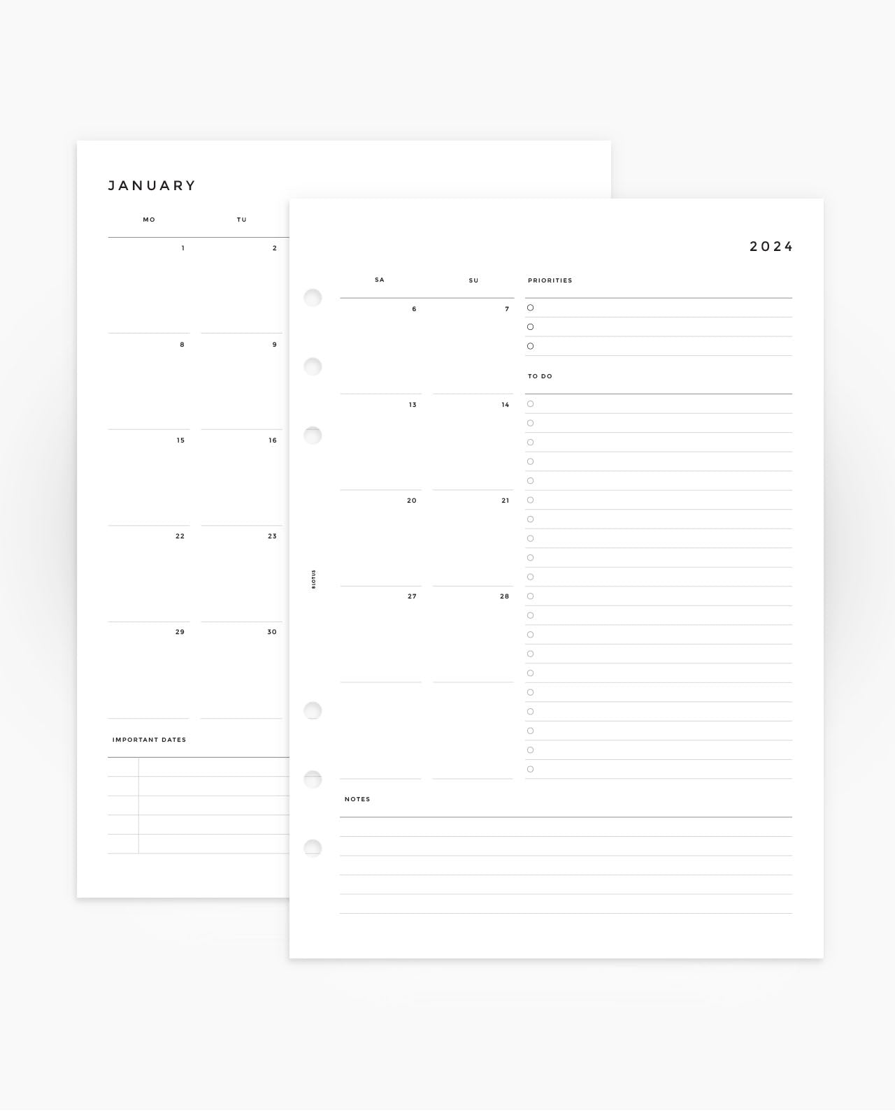 MN196 - Dated Monthly Planner & Review - MO4P