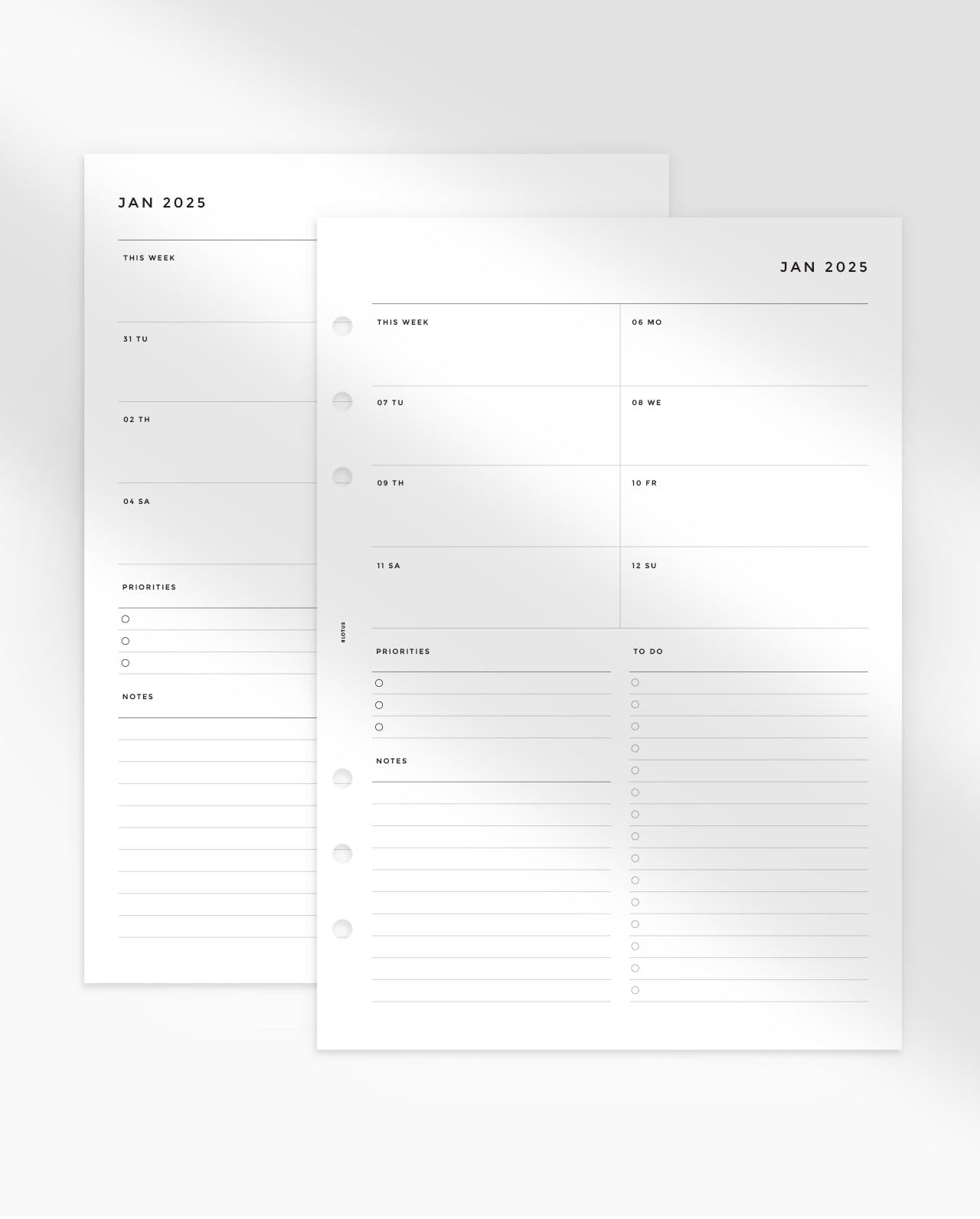 MN044 - 2025 Weekly Overview Vertical - WO2P  - Printable PDF