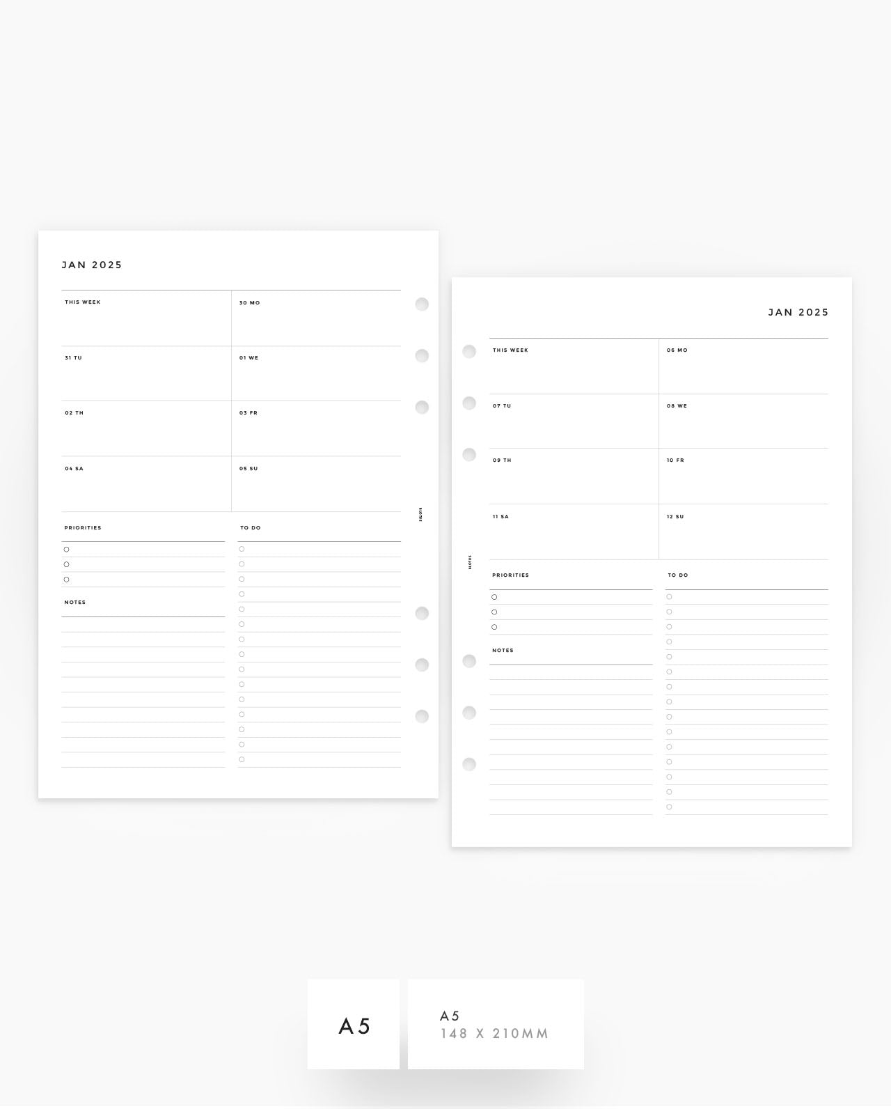 MN044 - 2025 Weekly Overview Vertical - WO2P  - Printable PDF