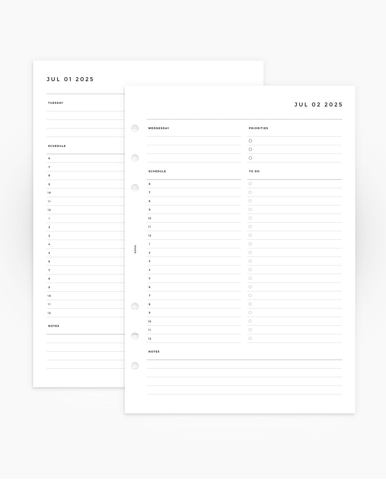 MN203 - 2025 DAILY PLANNER - HOURLY - DO1P - Printable PDF