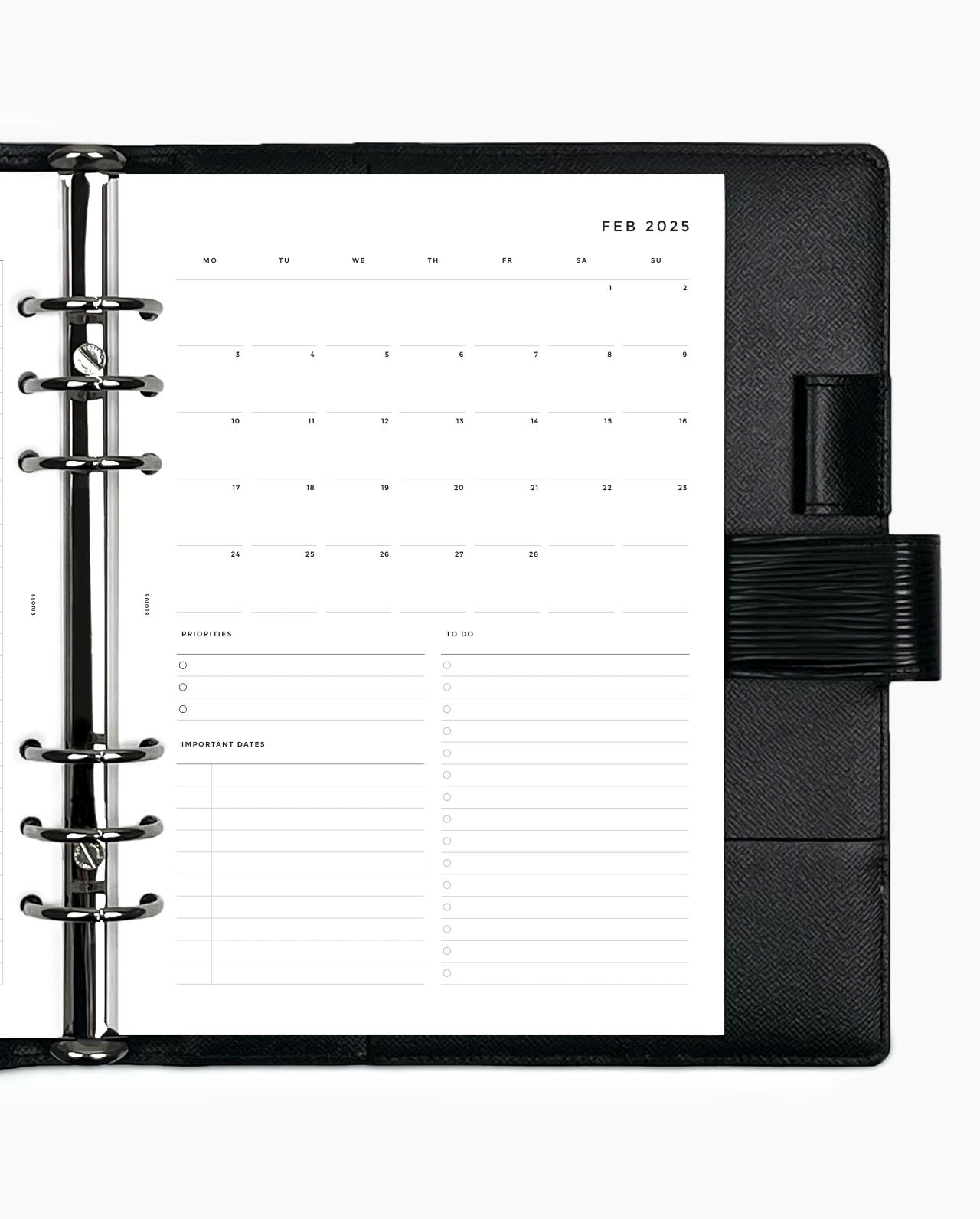 MN074 - 2025 Monthly Overview & Grid Notes Planner Inserts - MO2P