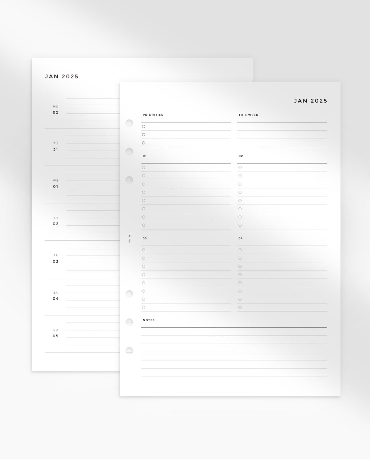 MN167 - 2025 Weekly Horizontal Custom Lists - Lined - WO2P  - Printable PDF