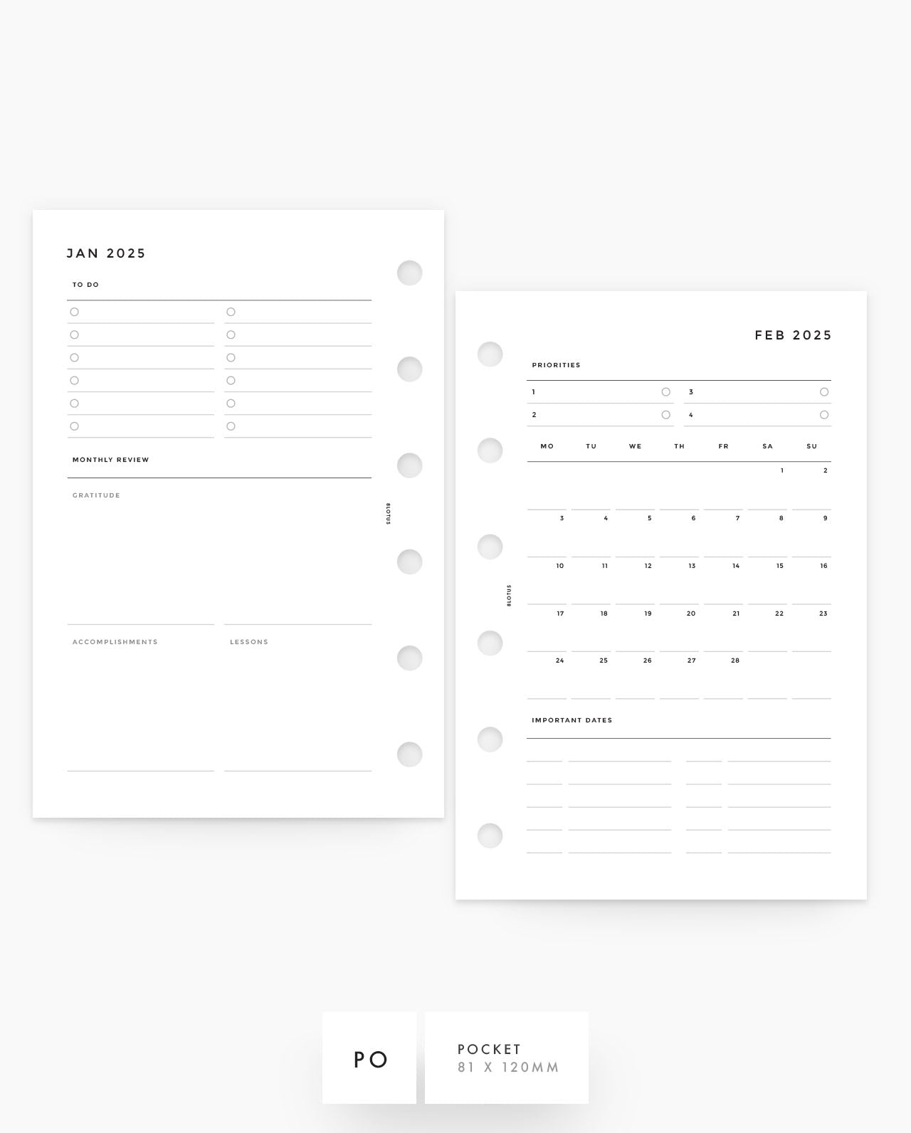 MN003 - 2025 MONTHLY PLANNER & REVIEW - MO2P - Printable PDF