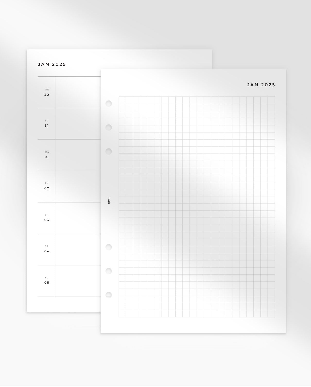 MN041 - 2025 WEEKLY HORIZONTAL & GRID - Printable PDF