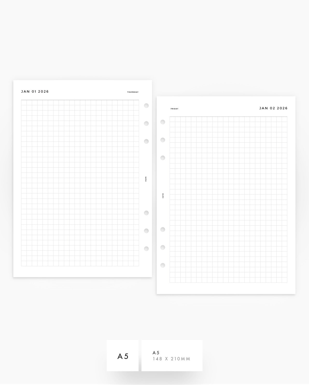 MN204 - 2026 Daily Grid Planner Inserts