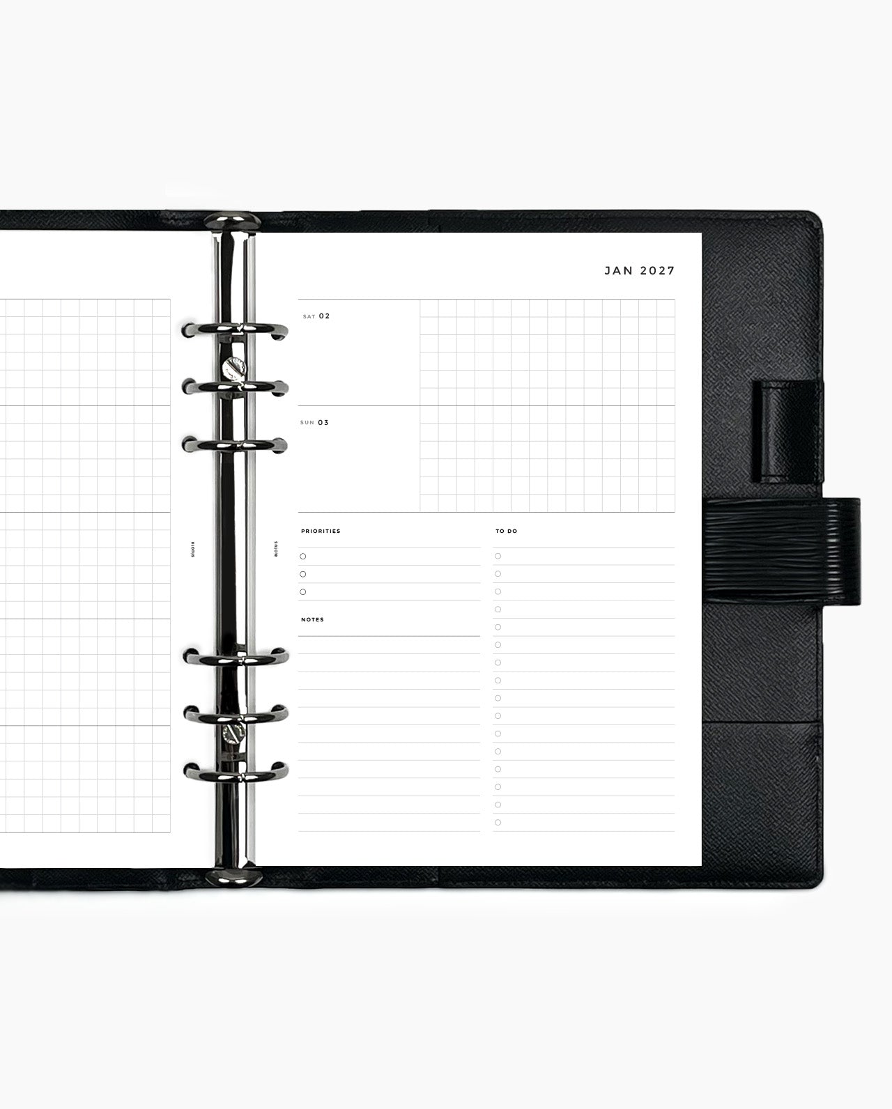 MN202 - 2027 Weekly Horizontal Grid Planner Inserts - WO2P - PREORDER