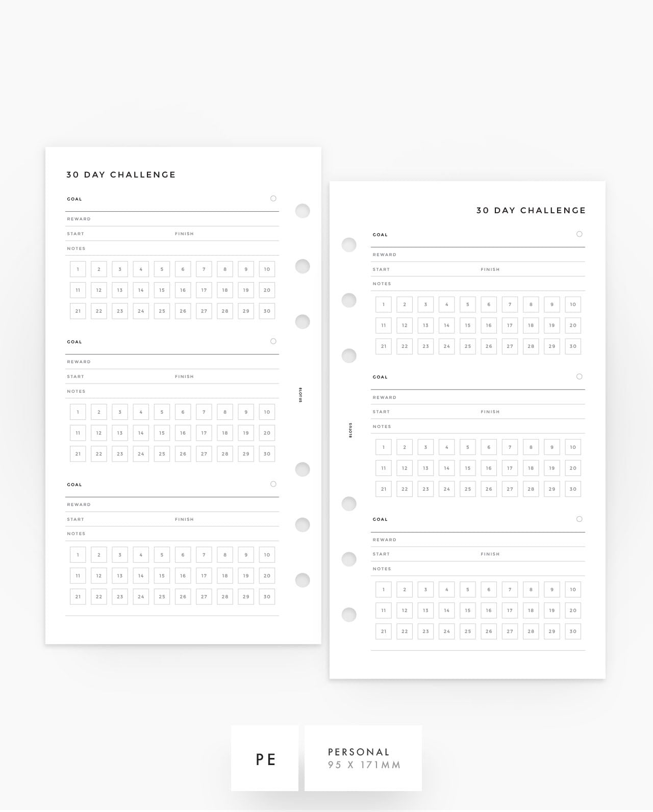 MN226 - 30 Day Challenge Planner Inserts