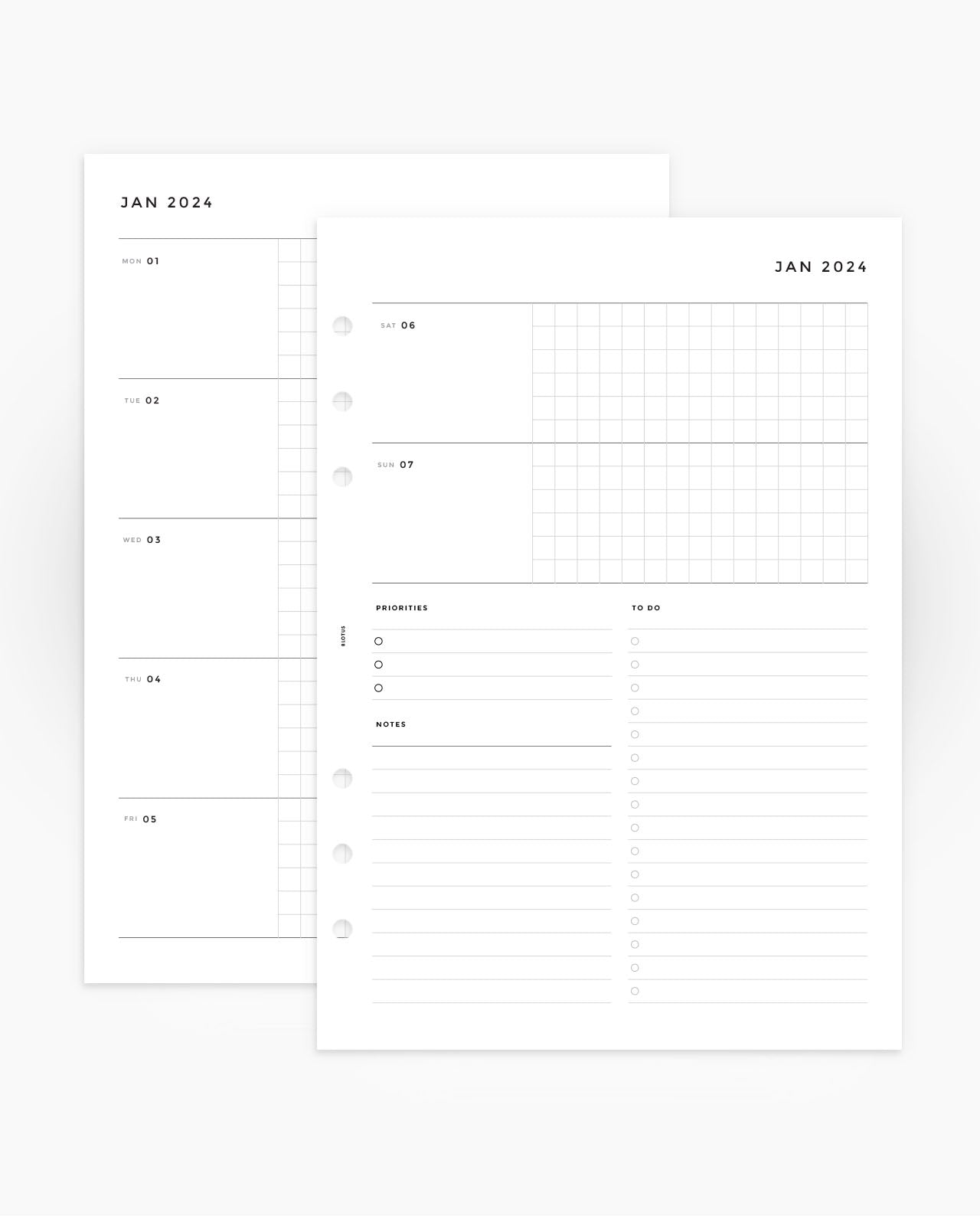 MN202 - 2024 WEEKLY HORIZONTAL GRID - WO2P - Printable PDF