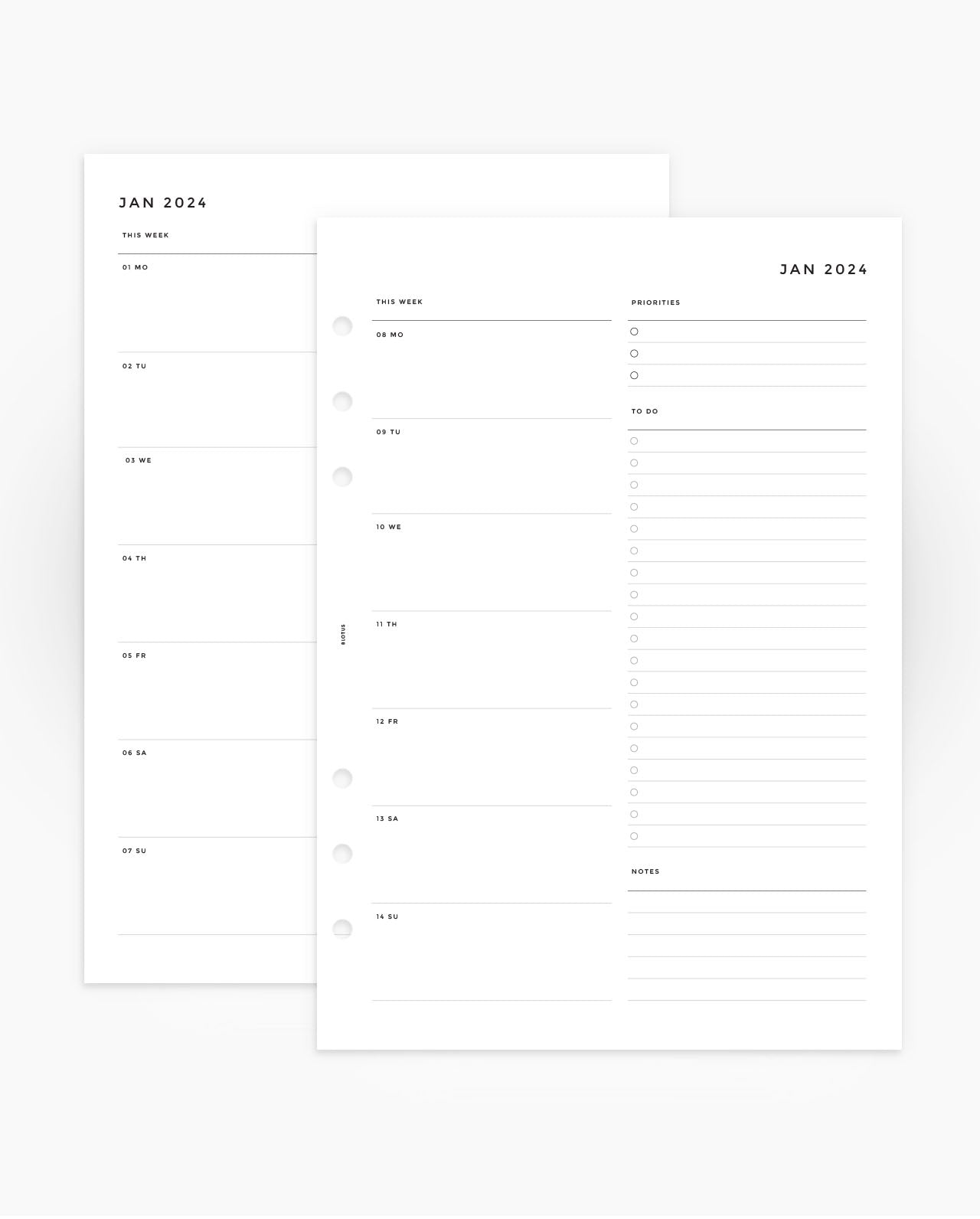 Personal, 2024 Weekly Planner Pdf Printable Week on One Page, to Do List,  Weekly Agenda Organizer, Productivity Planner, Week Overview Page 
