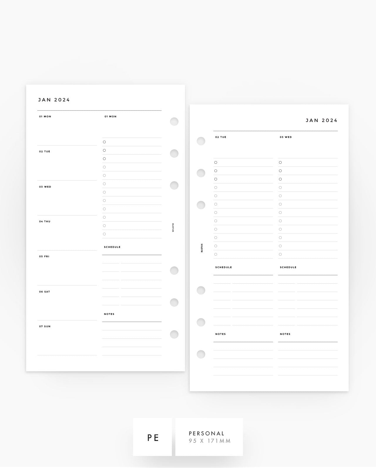 MN080 - 2025 Daily & Weekly Planner Inserts - WO4P