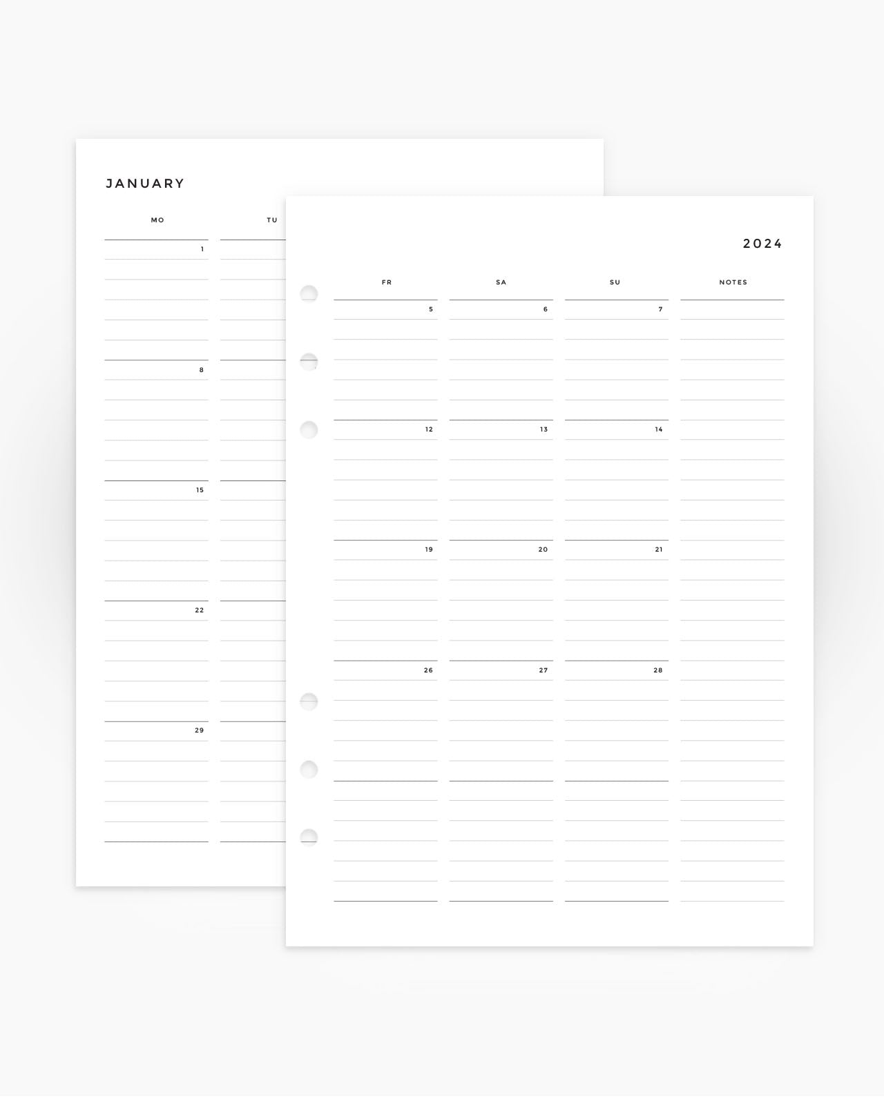 MN198 - 2024 Monthly Calendar & Planner - LINED - MO4P