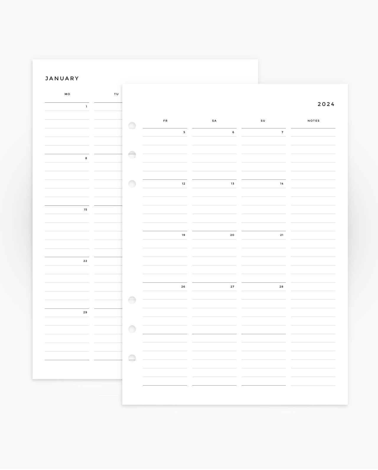 MN198 - 2024 Monthly Calendar & Planner - LINED - MO4P (PREORDER)