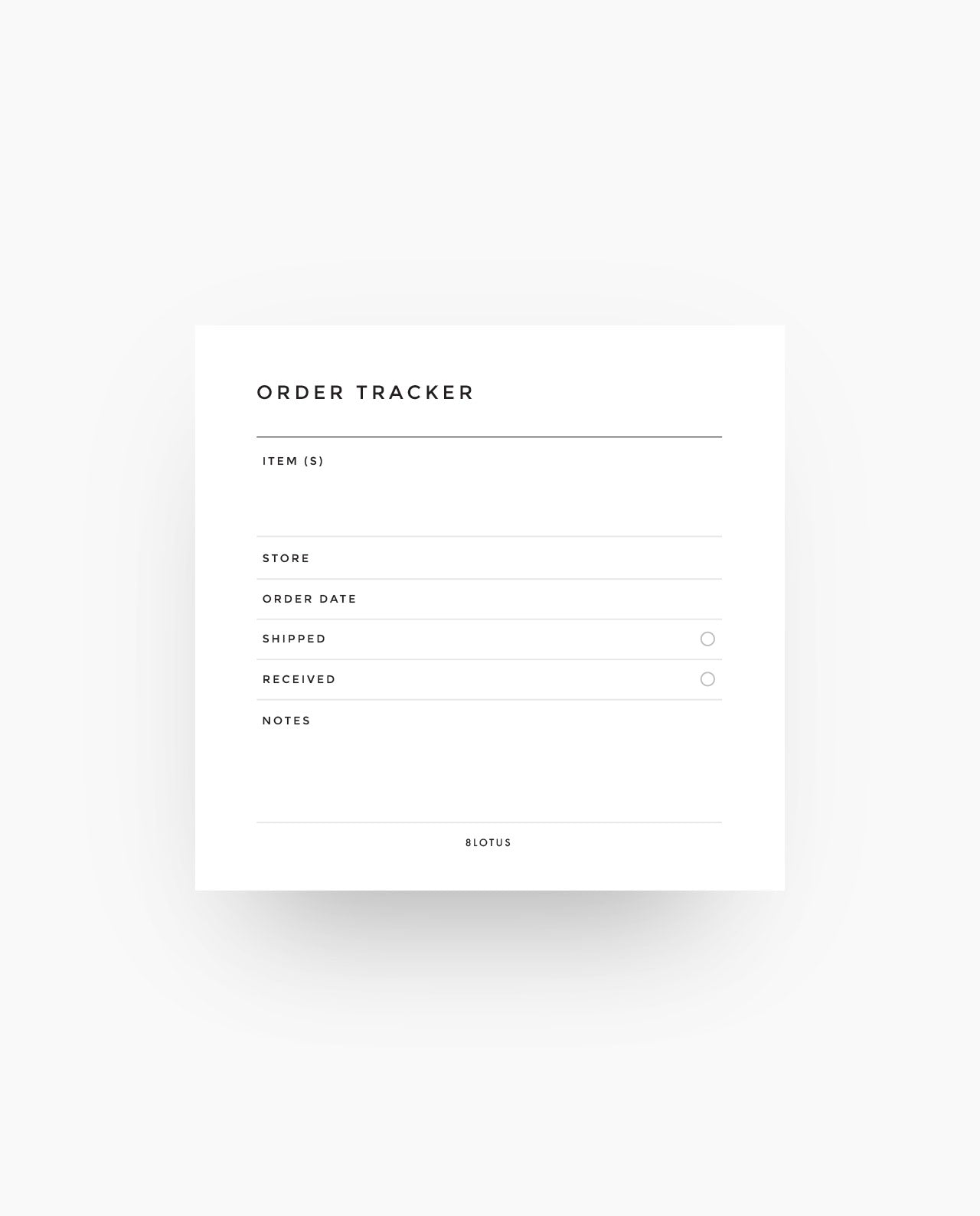 ST023 - Order Tracker Sticky Notes