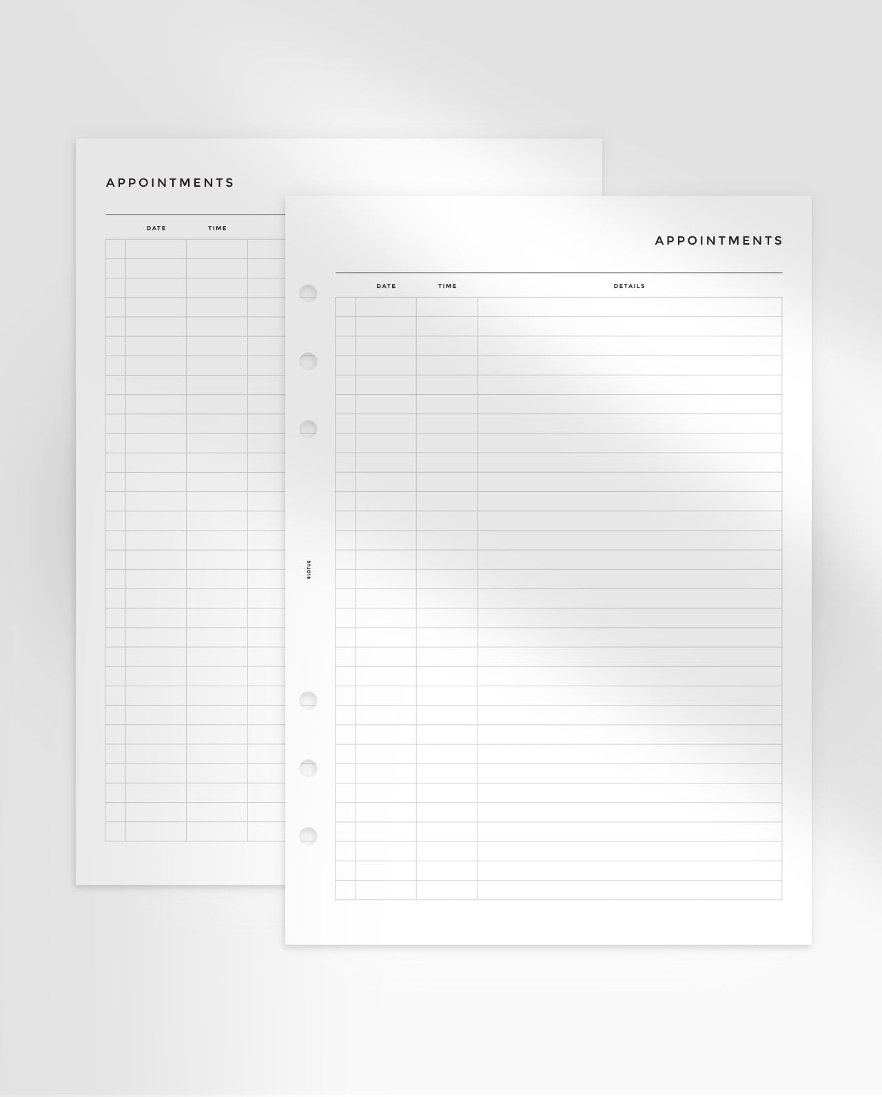 MN194 - Appointment Log Planner Inserts - Printable PDF