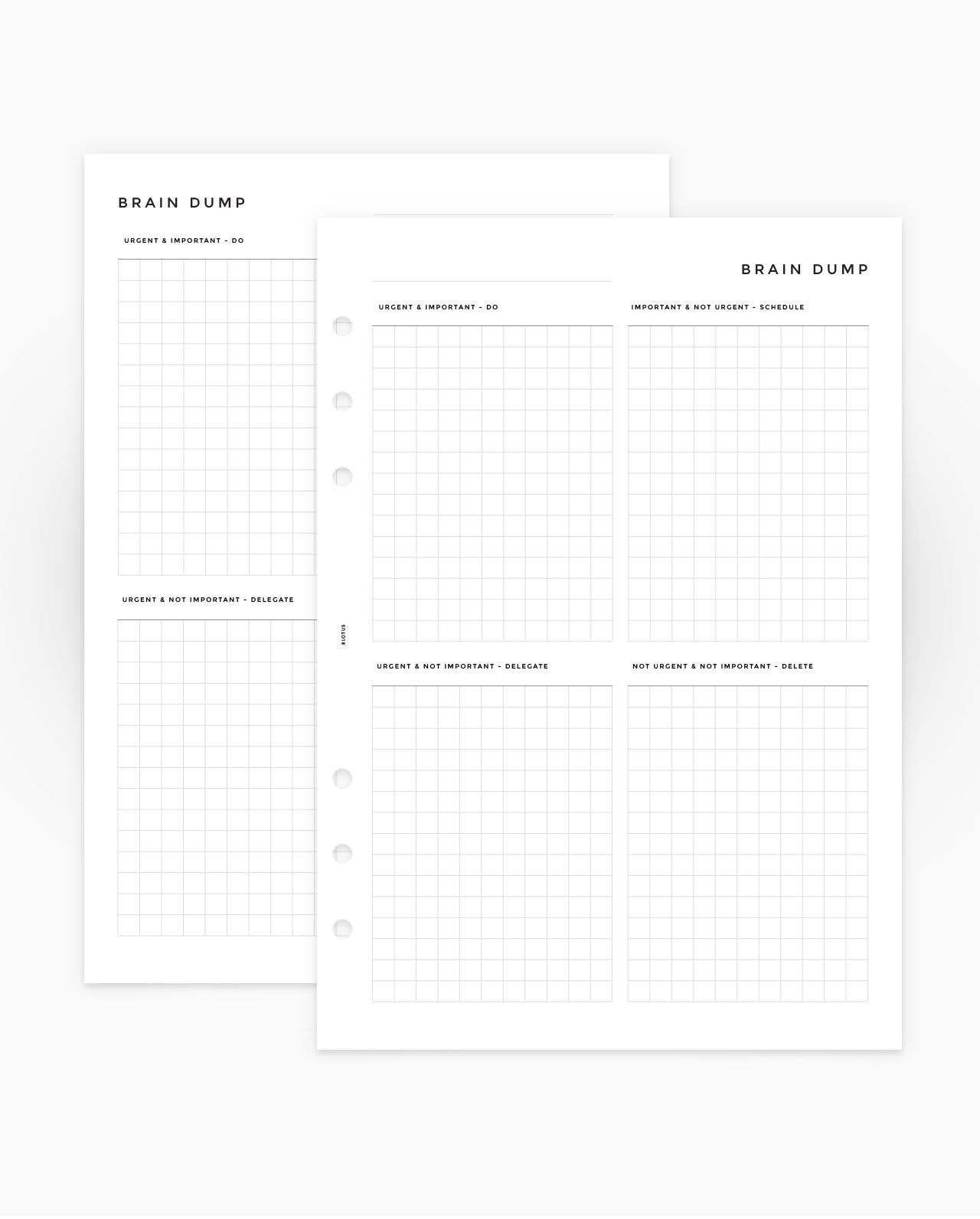 MN267 - Brain Dump Eisenhower Matrix - Planner Inserts - SPECIAL ORDER