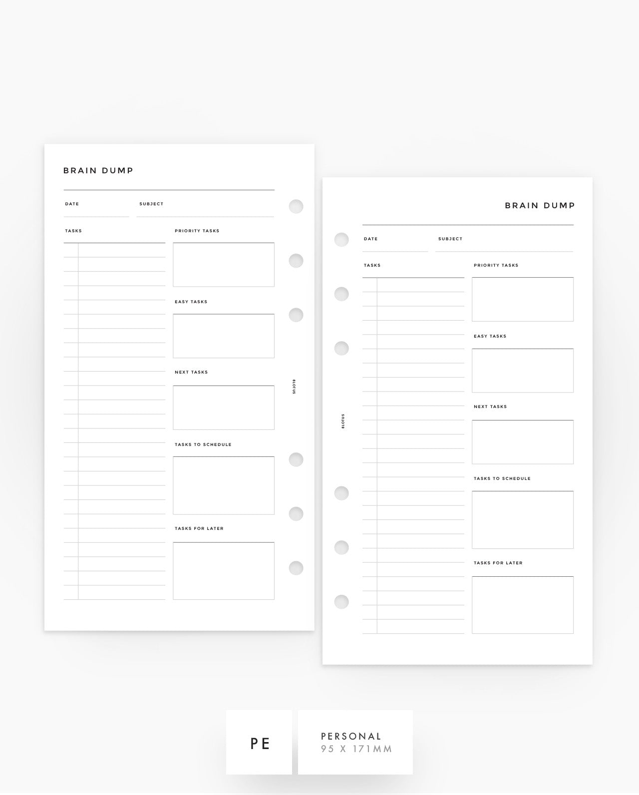 MN282 - Brain Dump List Planner Inserts - SPECIAL ORDER