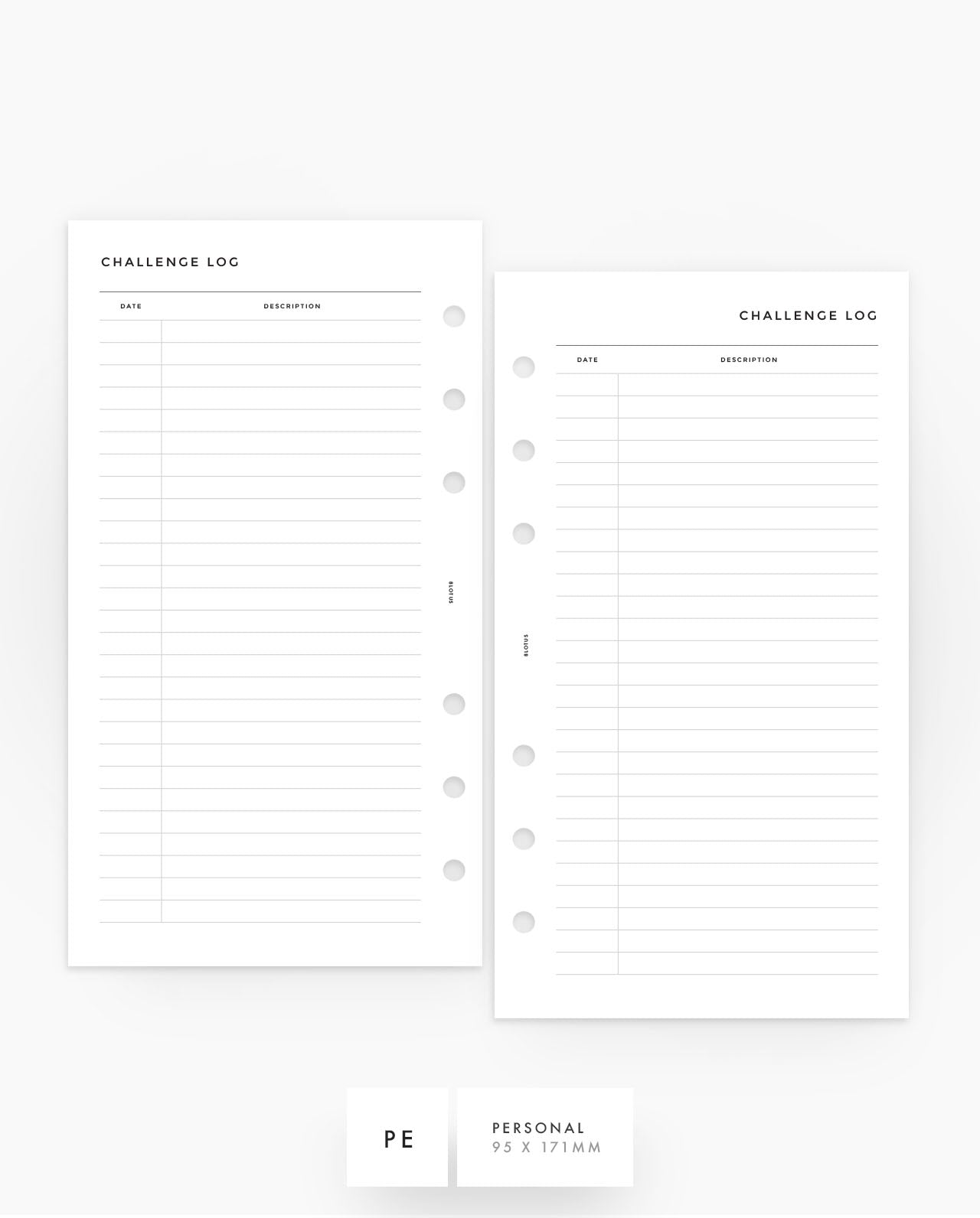 MN224 - Challenge Log Planner Inserts