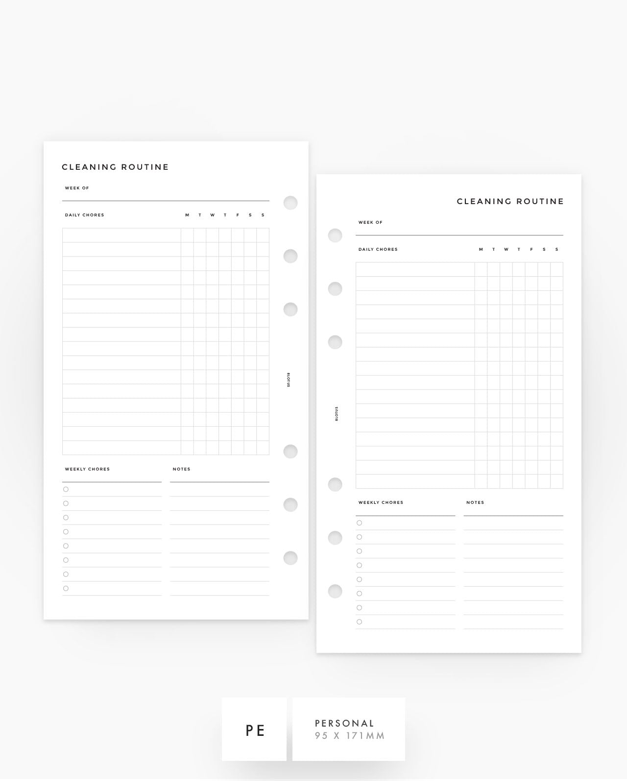 MN127 - Weekly & Daily Cleaning Routine - Planner Inserts - SPECIAL ORDER