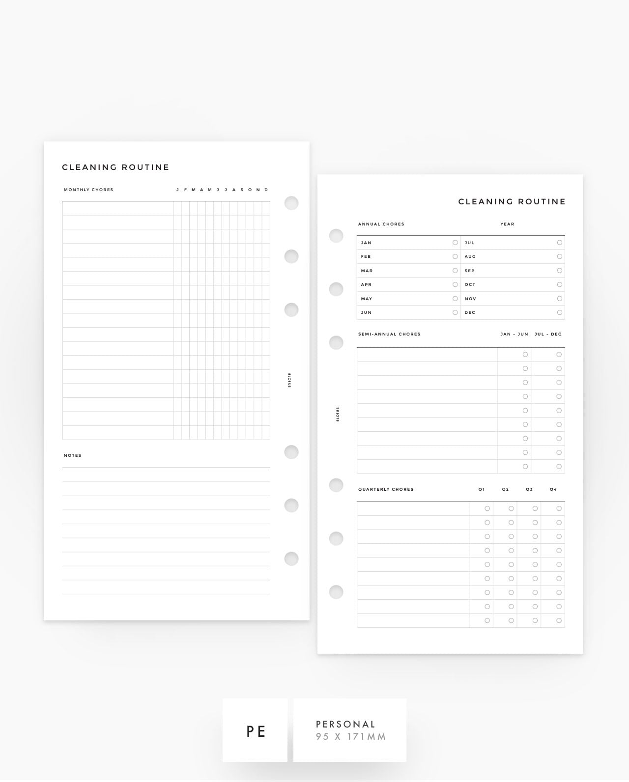 MN134 - Yearly & Monthly Cleaning Routine - Planner Inserts - SPECIAL ORDER
