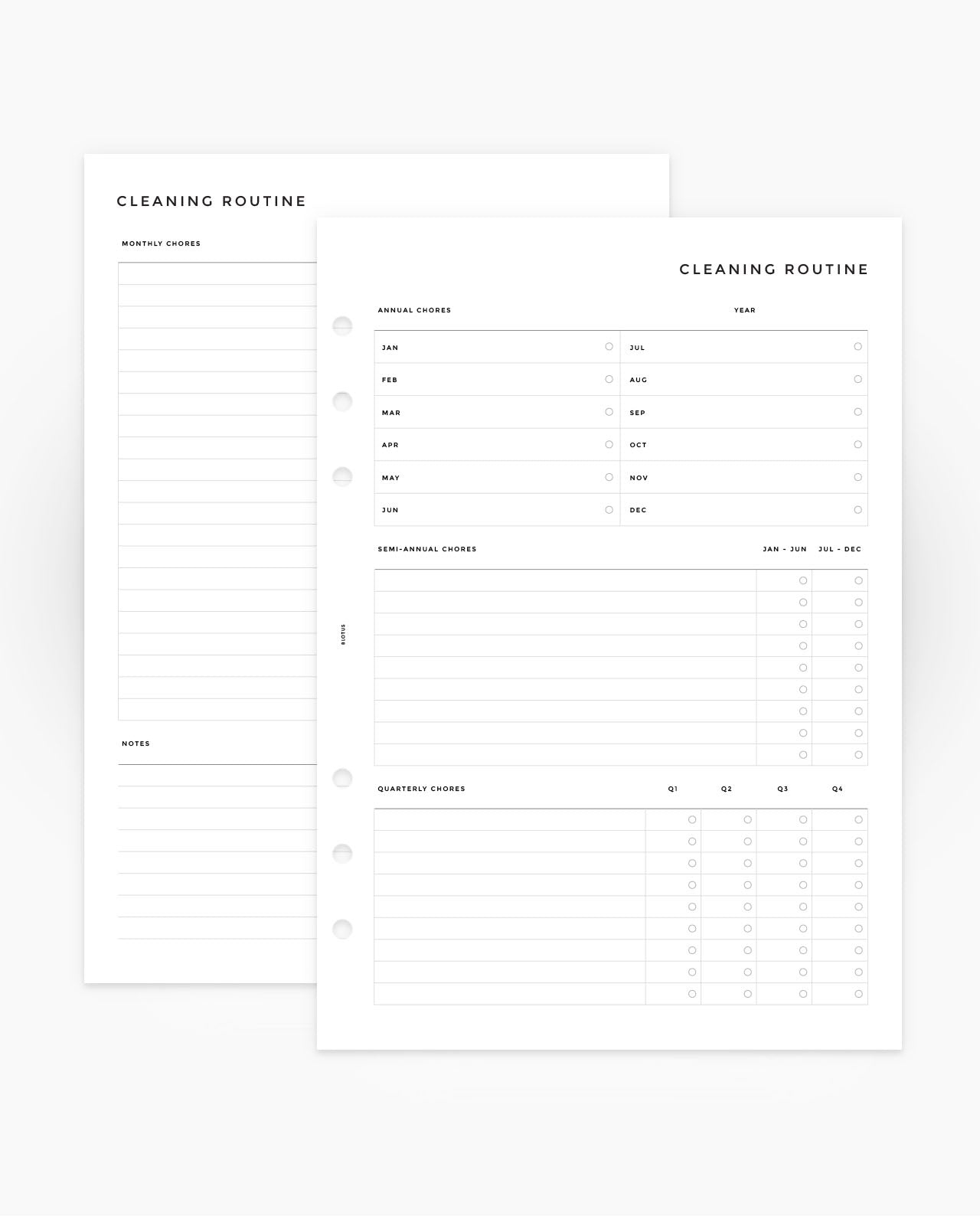MN134 - Yearly & Monthly Cleaning Routine - Planner Inserts - SPECIAL ORDER