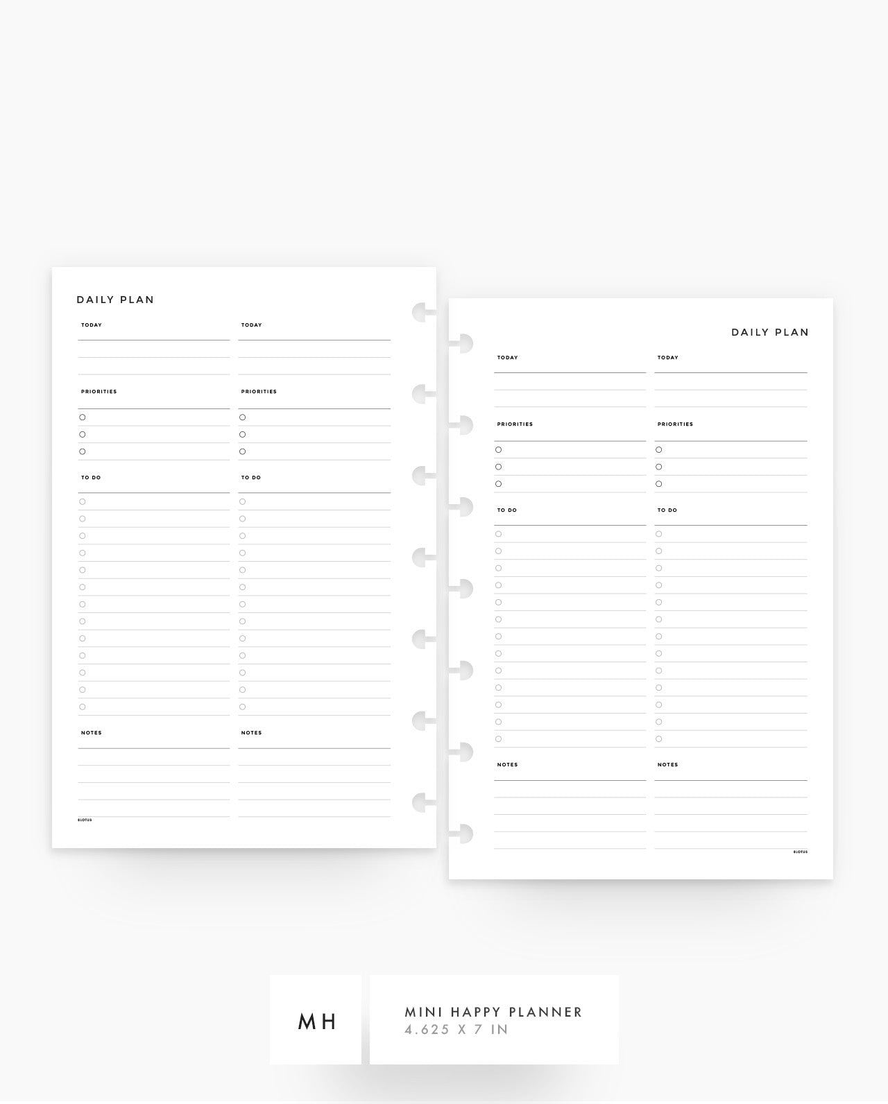 MN249 - Daily Plan Checklist - 2DO1P - SPECIAL ORDER