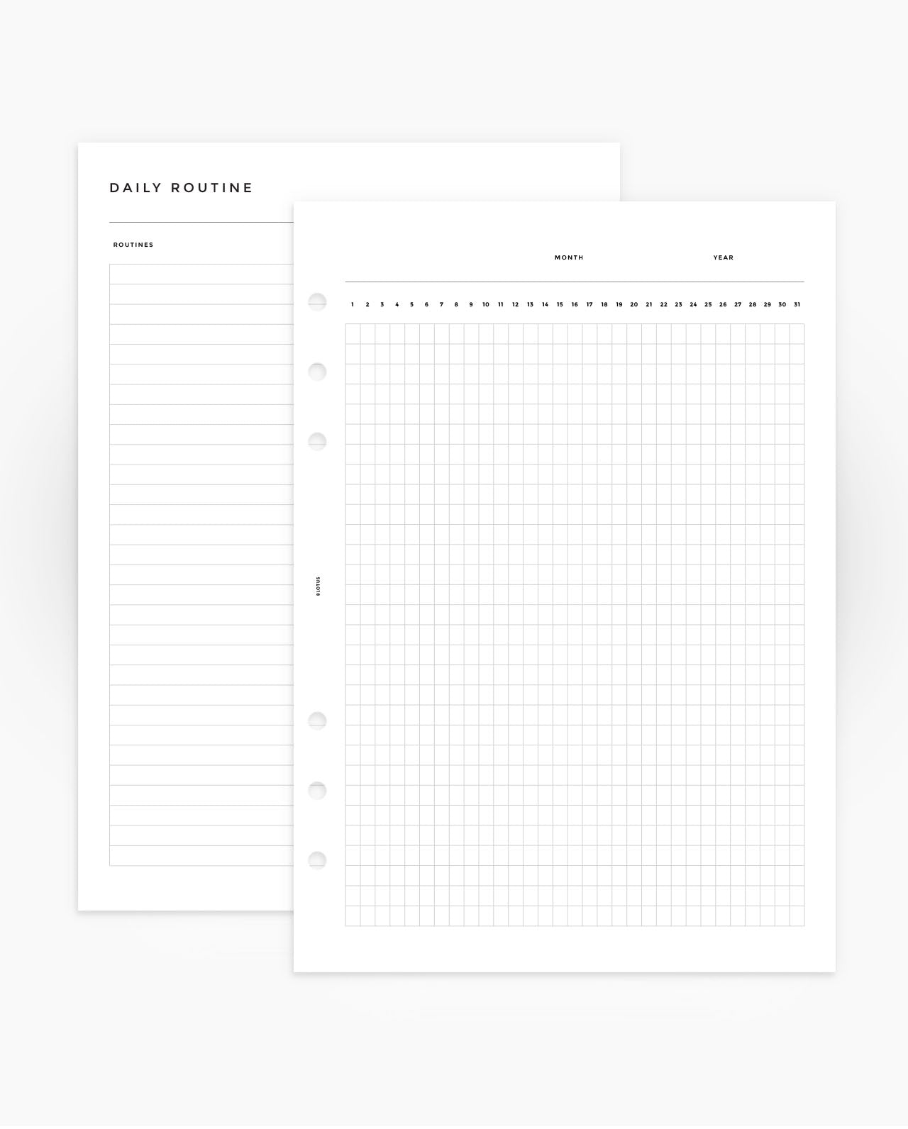 Mn199 - Monthly Review Planner Inserts - Pdf