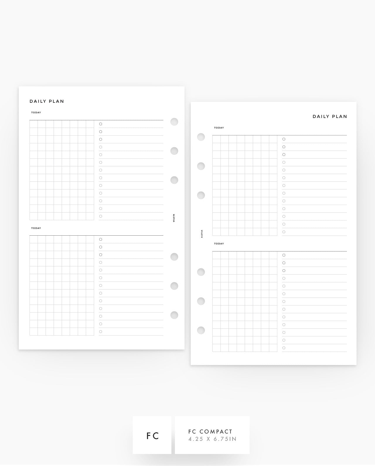 MN221 - Daily Grid & List Planner Inserts - 2DO1P - SPECIAL ORDER