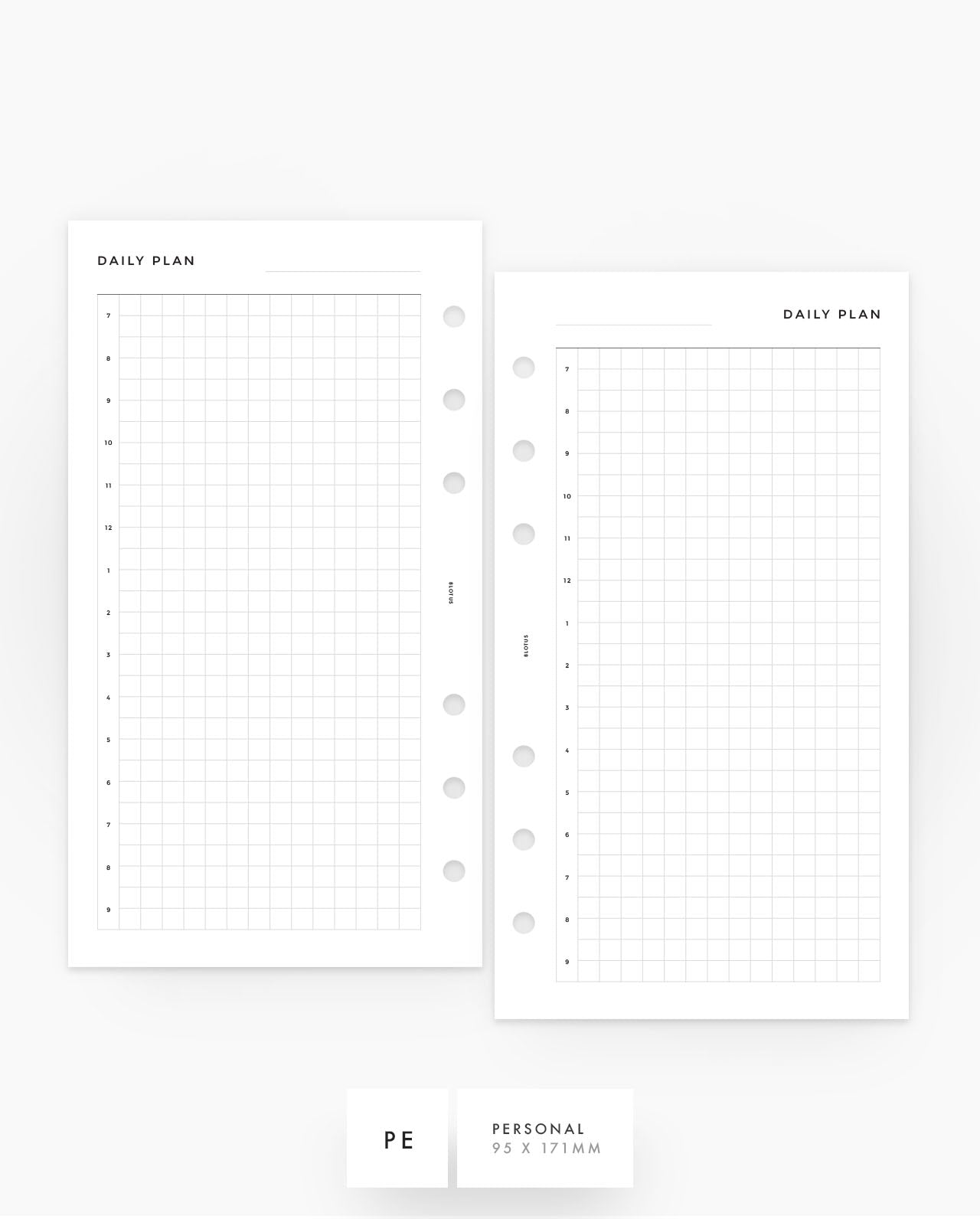 MN091 - Daily Half Hour Grid Planner Inserts - SPECIAL ORDER
