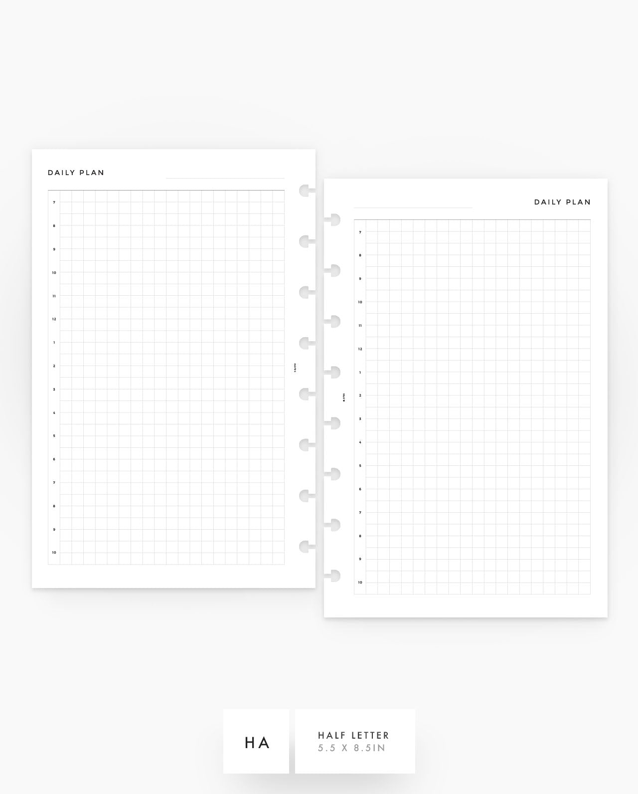 MN091 - Daily Half Hour Grid Planner Inserts - SPECIAL ORDER