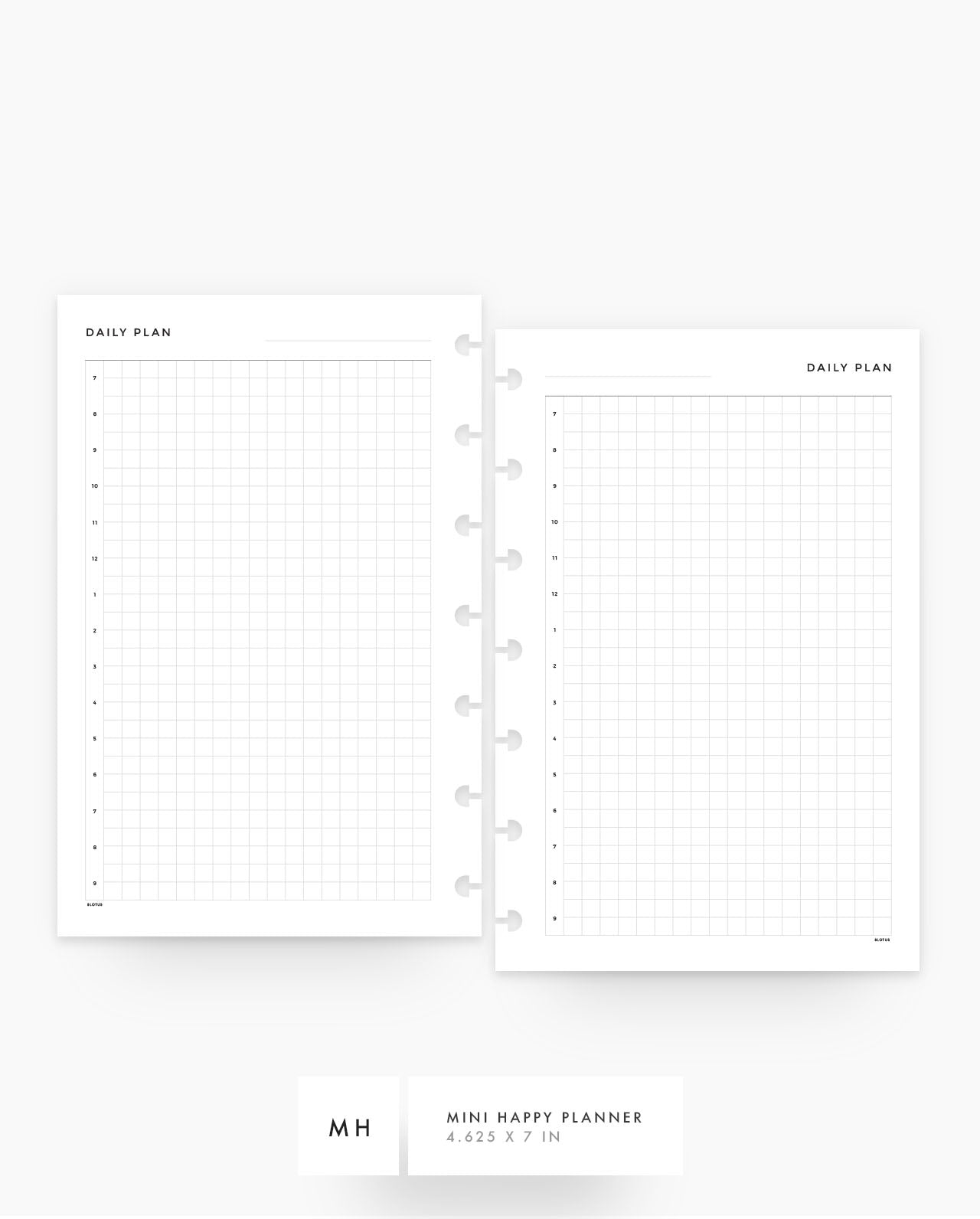 MN091 - Daily Half Hour Grid Planner Inserts - SPECIAL ORDER