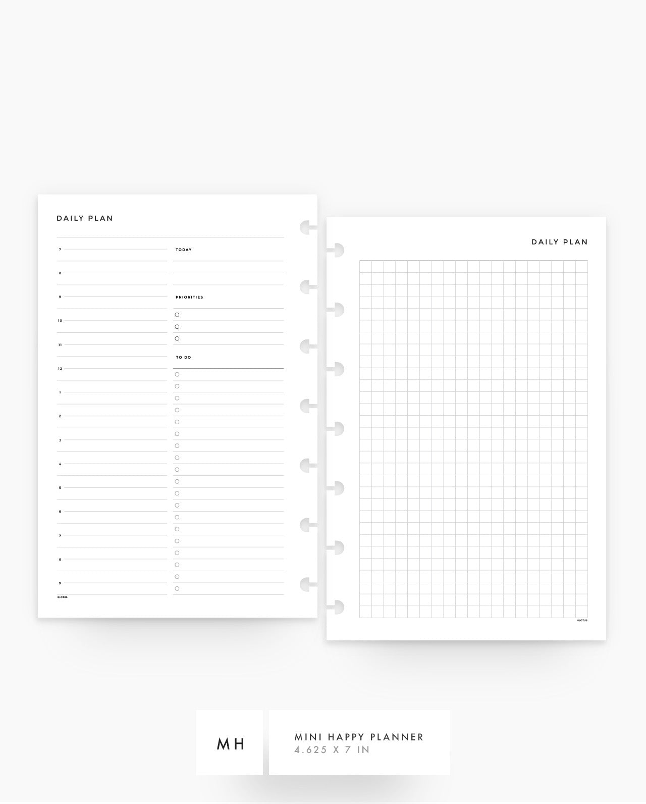 MN181 - Daily Plan Half Hour Planner Inserts - DO2P - SPECIAL ORDER