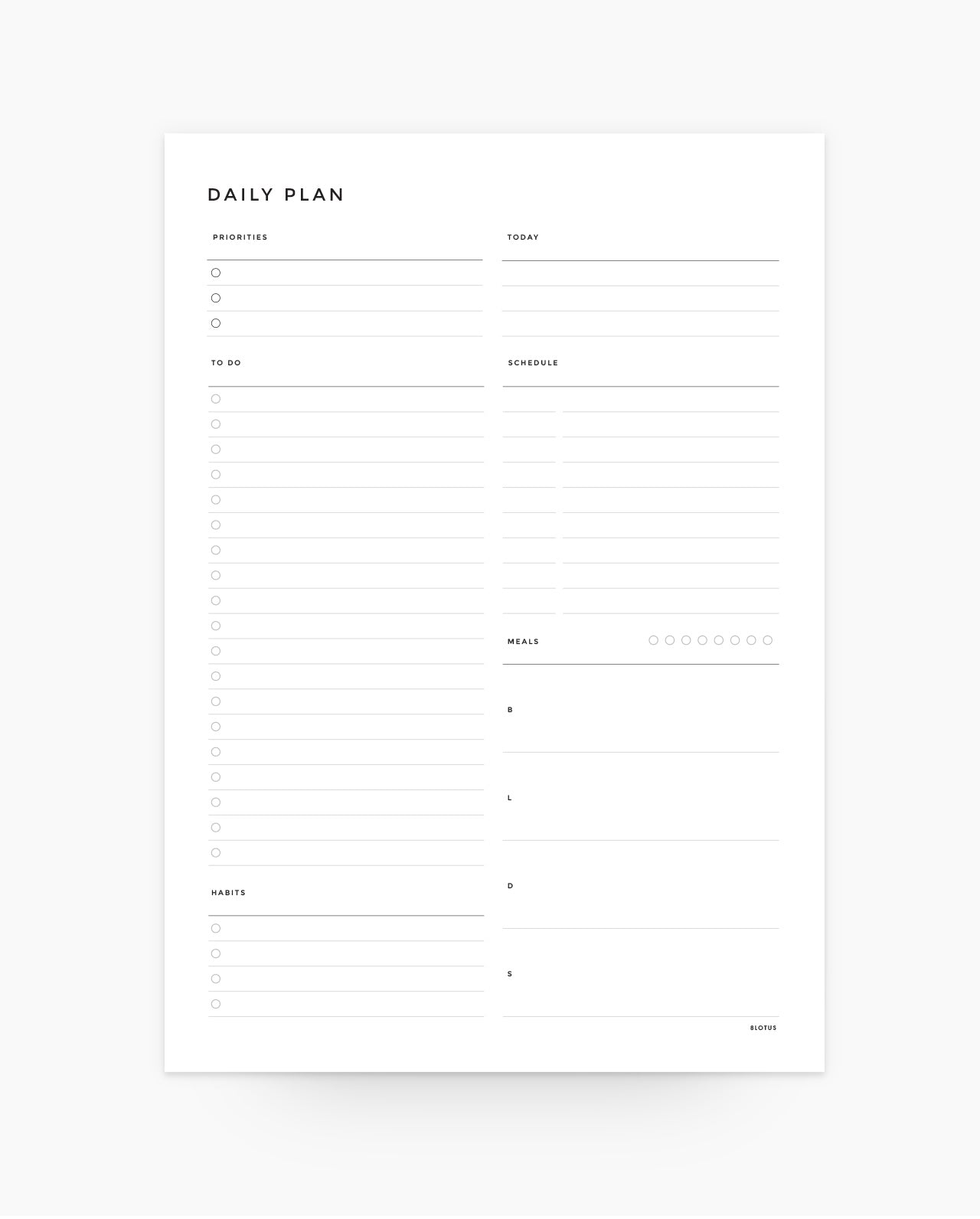 MN040 - Daily Detailed - Meals & Habits - Notepad