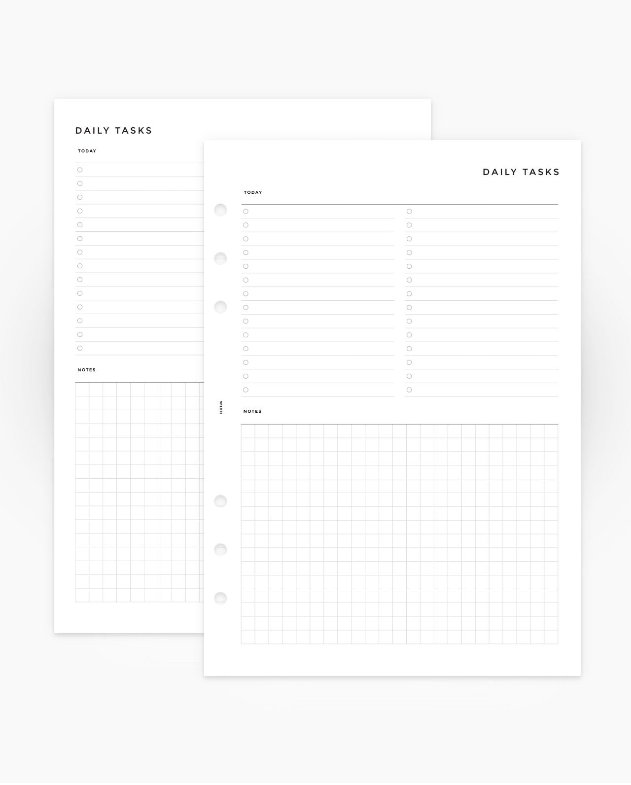 MN047 - Daily To Do & Grid Notes - Planner Inserts (SPECIAL ORDER)