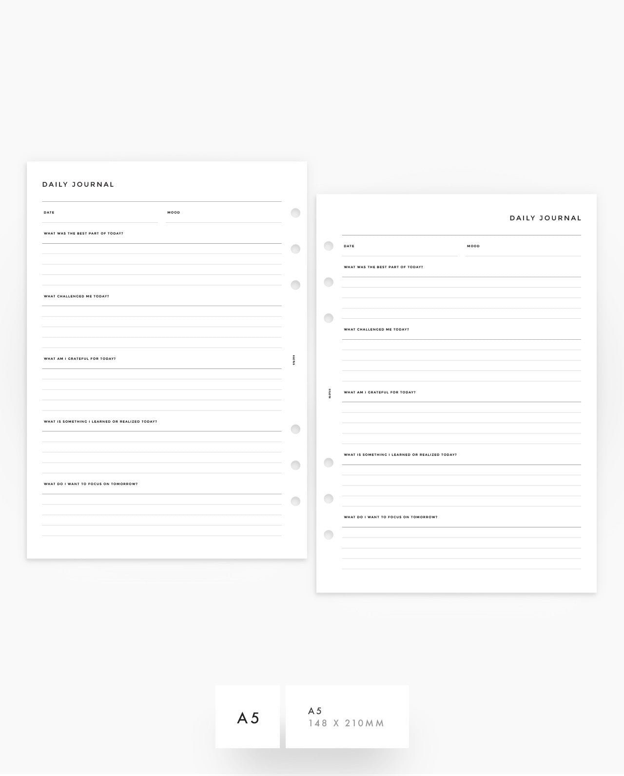 MN256 - Daily Journal Planner Inserts - SPECIAL ORDER