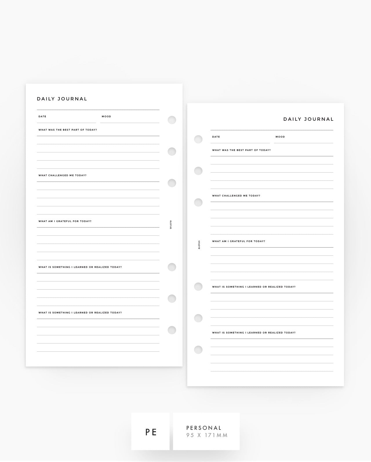 MN256 - Daily Journal Planner Inserts - SPECIAL ORDER