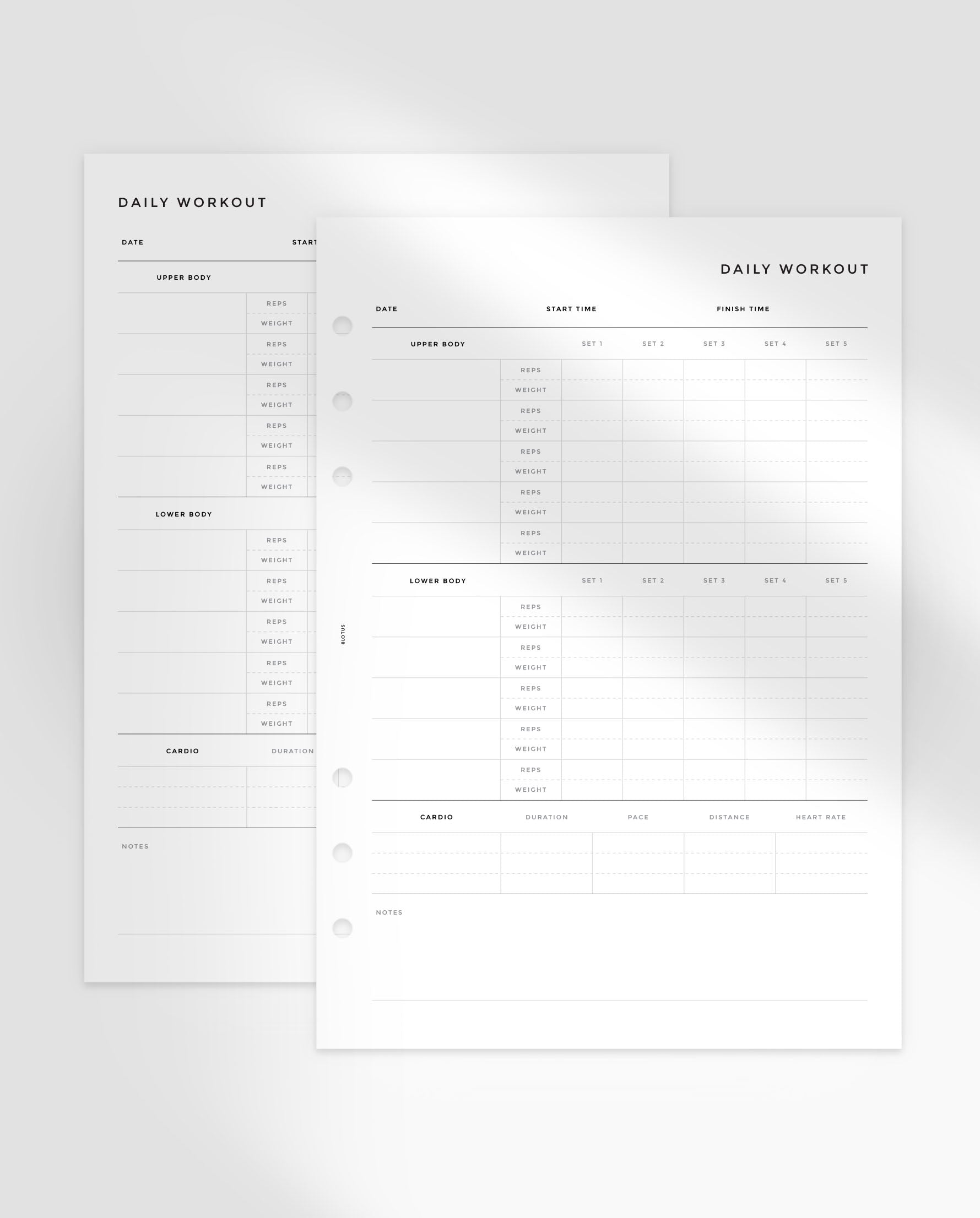 MN065 - Daily Workout Planner Inserts (Special Order)
