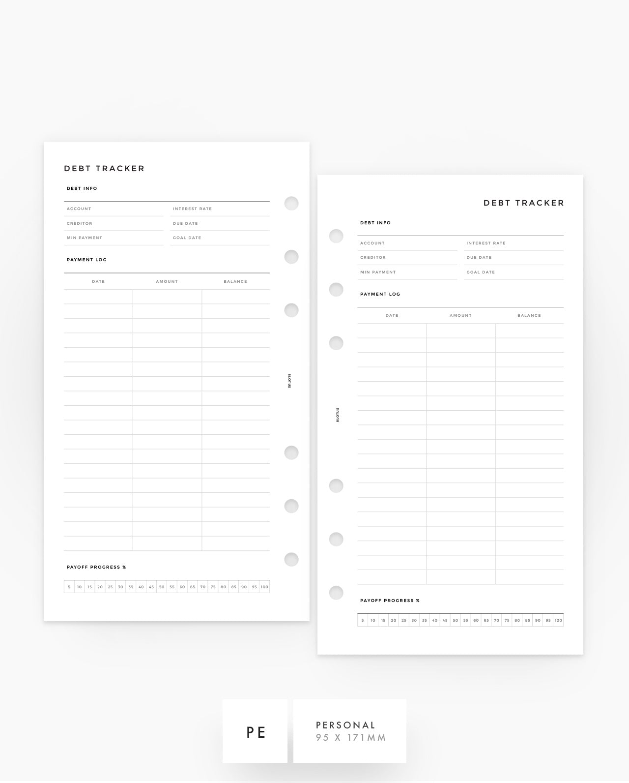 MN150 - Debt Tracker - Printable PDF