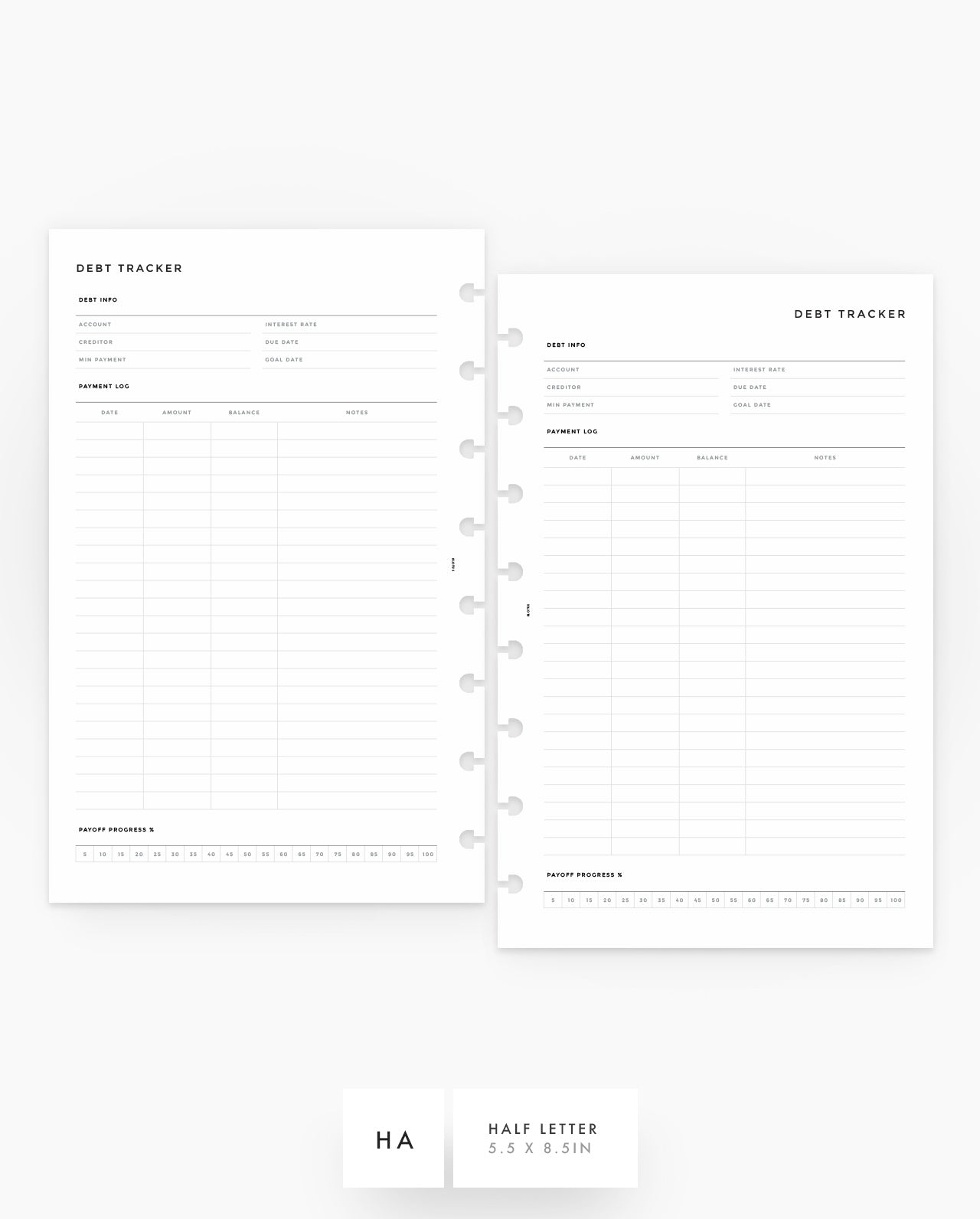 MN150 - Debt Tracker - Printable PDF