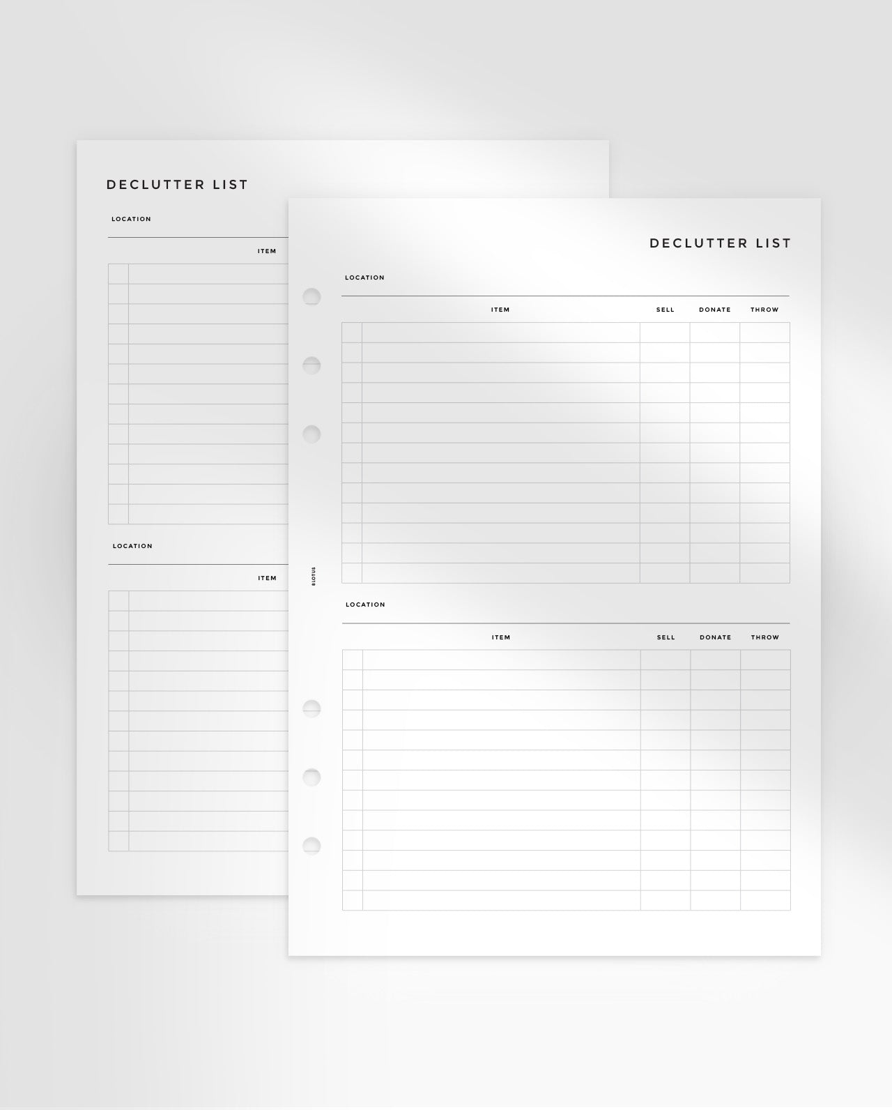 MN239 - Declutter List - Planner Inserts - SPECIAL ORDER