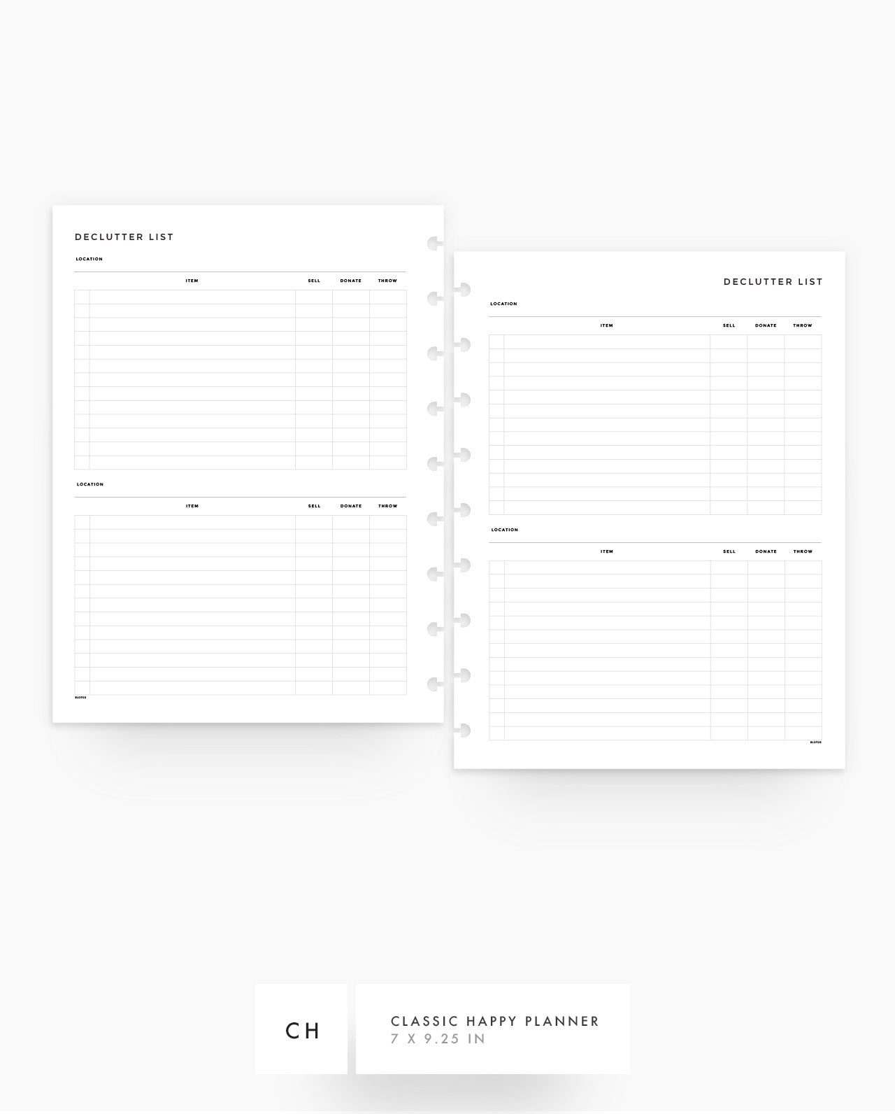 MN239 - Declutter List - Planner Inserts - SPECIAL ORDER