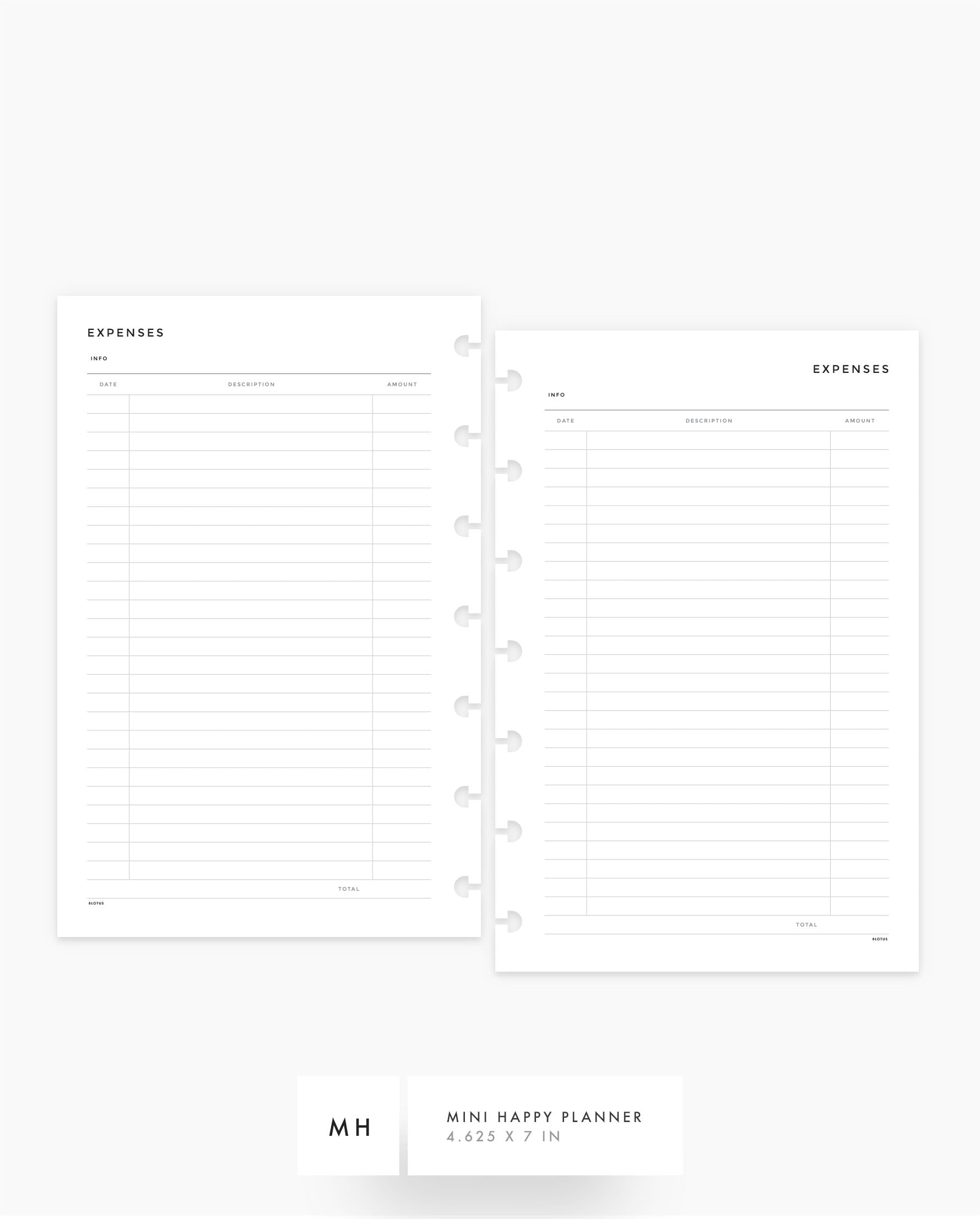 MN010 - Expense Tracker Planner Inserts