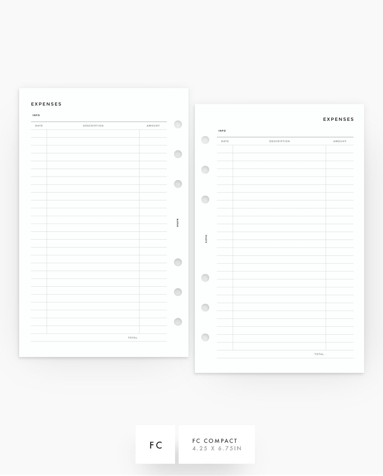 MN010 - Expense Tracker Planner Inserts