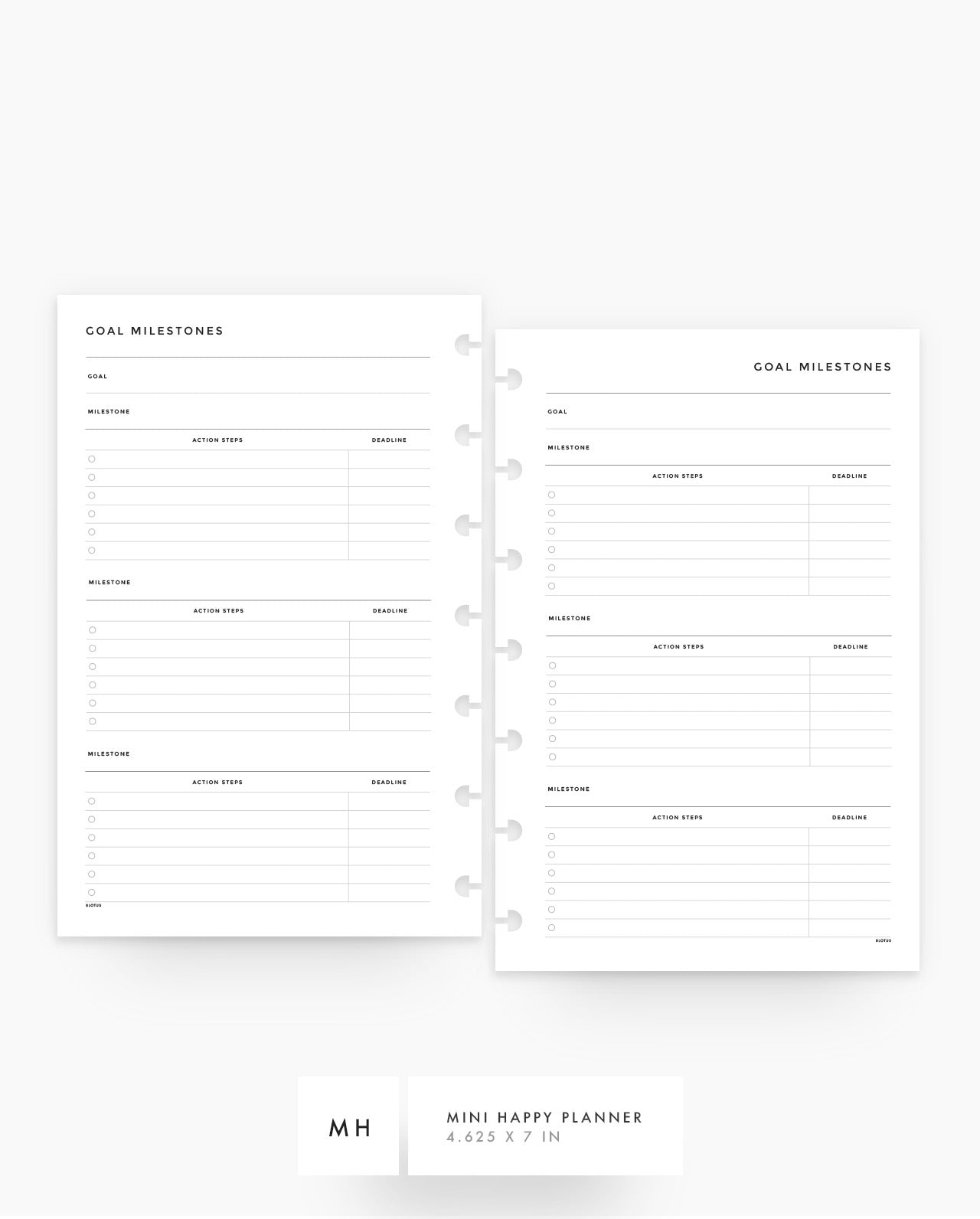 MN284 - Goal Milestones Planner Inserts - SPECIAL ORDER
