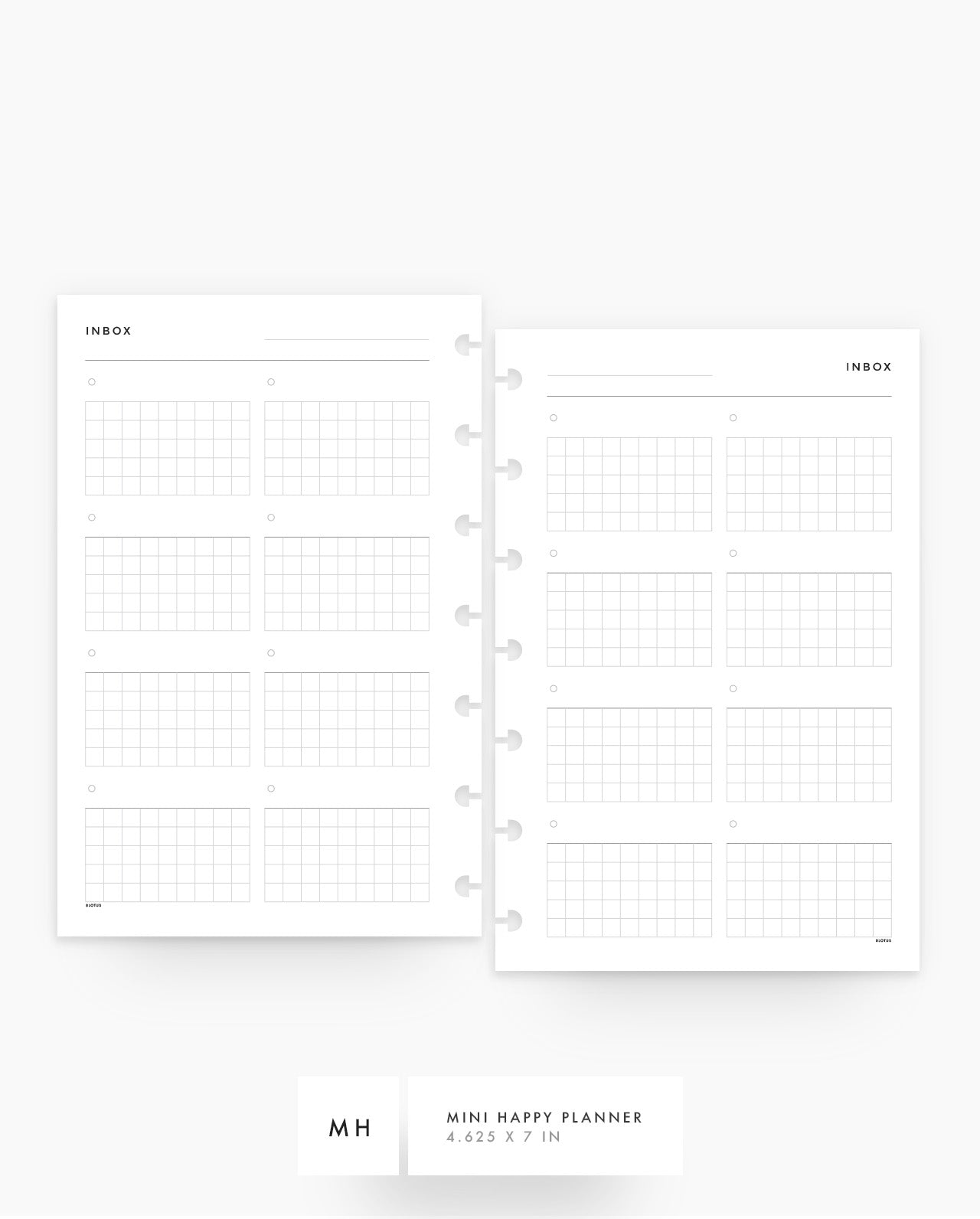 MN279 - Grid Inbox List Planner Inserts - SPECIAL ORDER