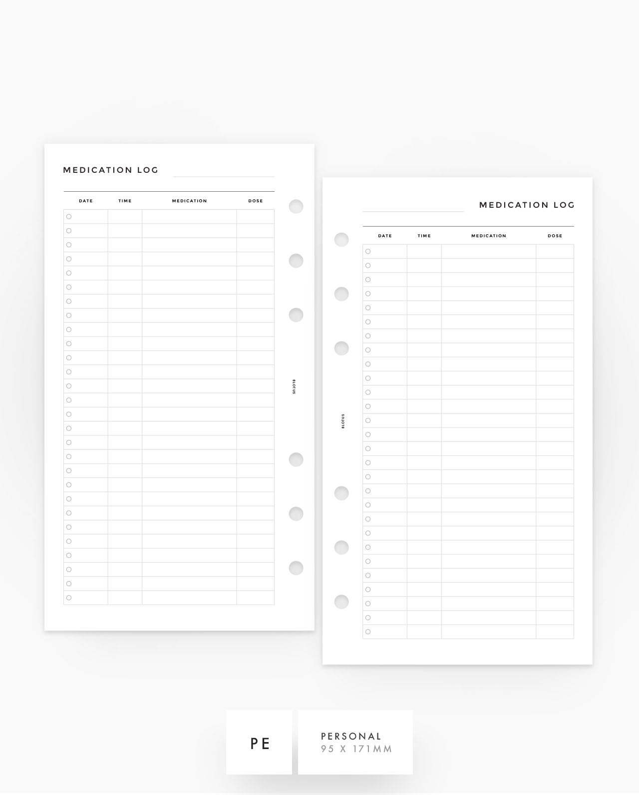 MN098 - Medication Log Planner Inserts - SPECIAL ORDER