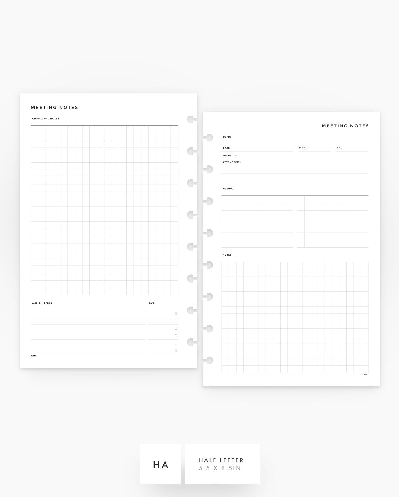MN106 - Meeting Notes - Planner Inserts - SPECIAL ORDER