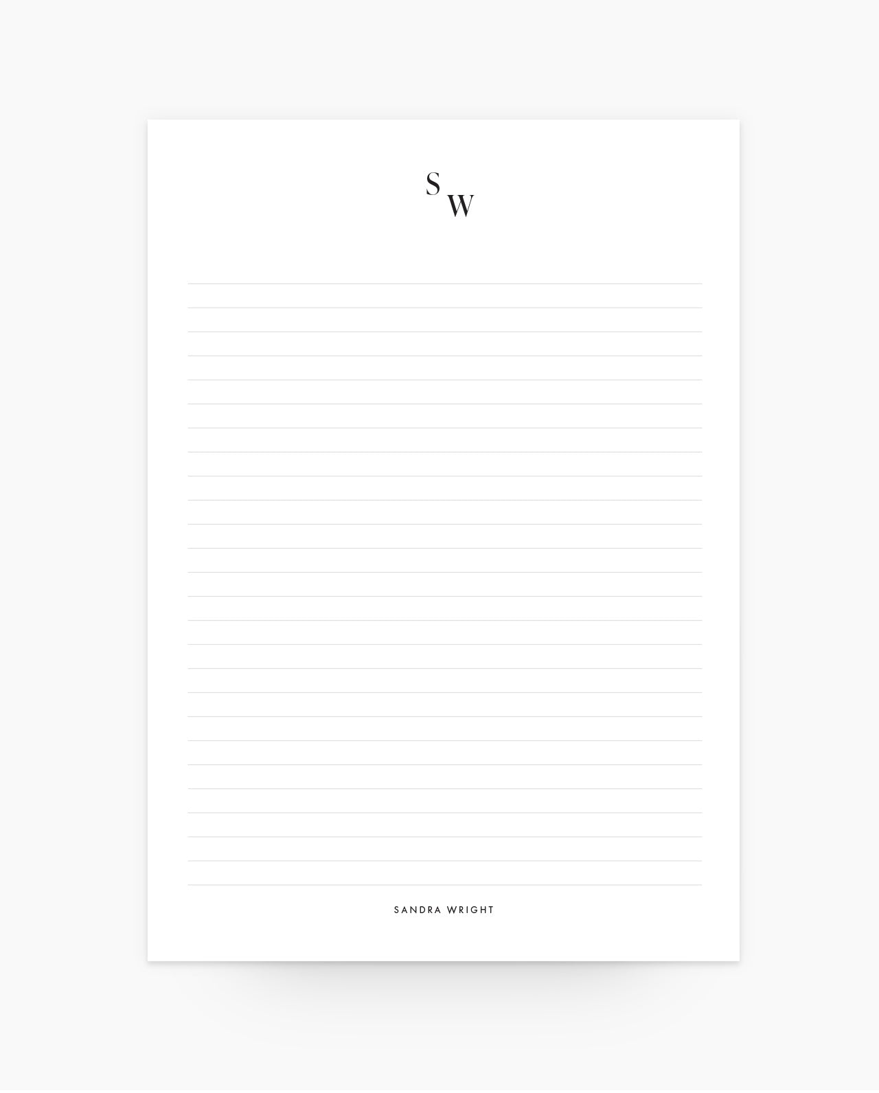CN003 - Classic Serif - Personalized Monogram Notepad  (PREORDER)