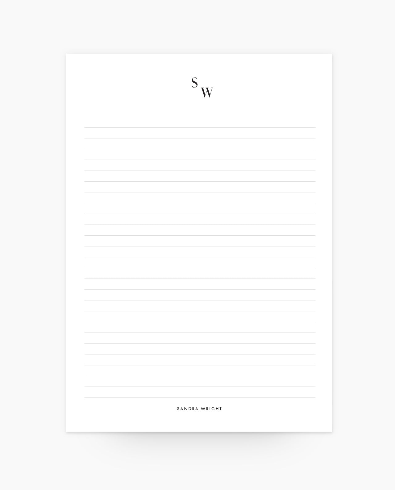 CN003 - Classic Serif - Personalized Monogram Notepad