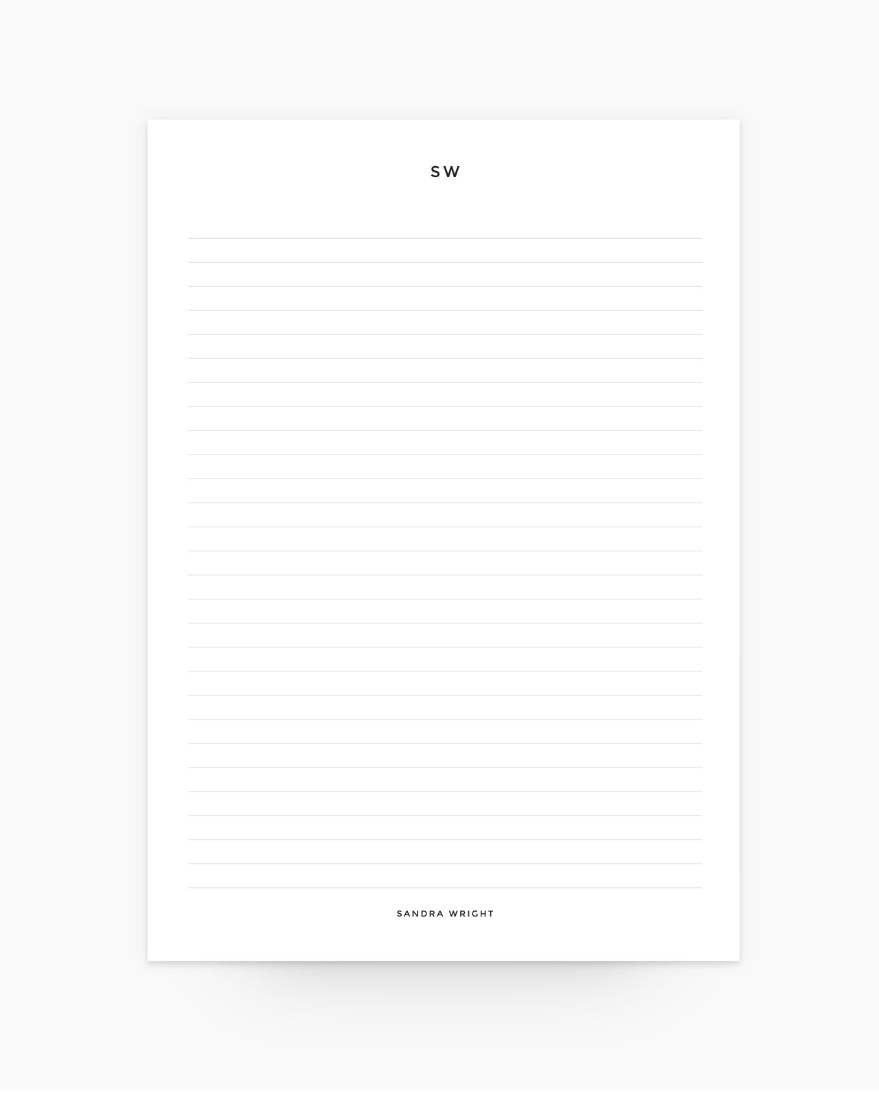 CN001 - Sans Serif - Personalized Monogram Notepad