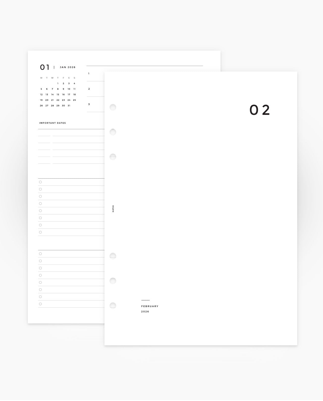 MN016 - 2026 Monthly Planner Inserts - MO4P